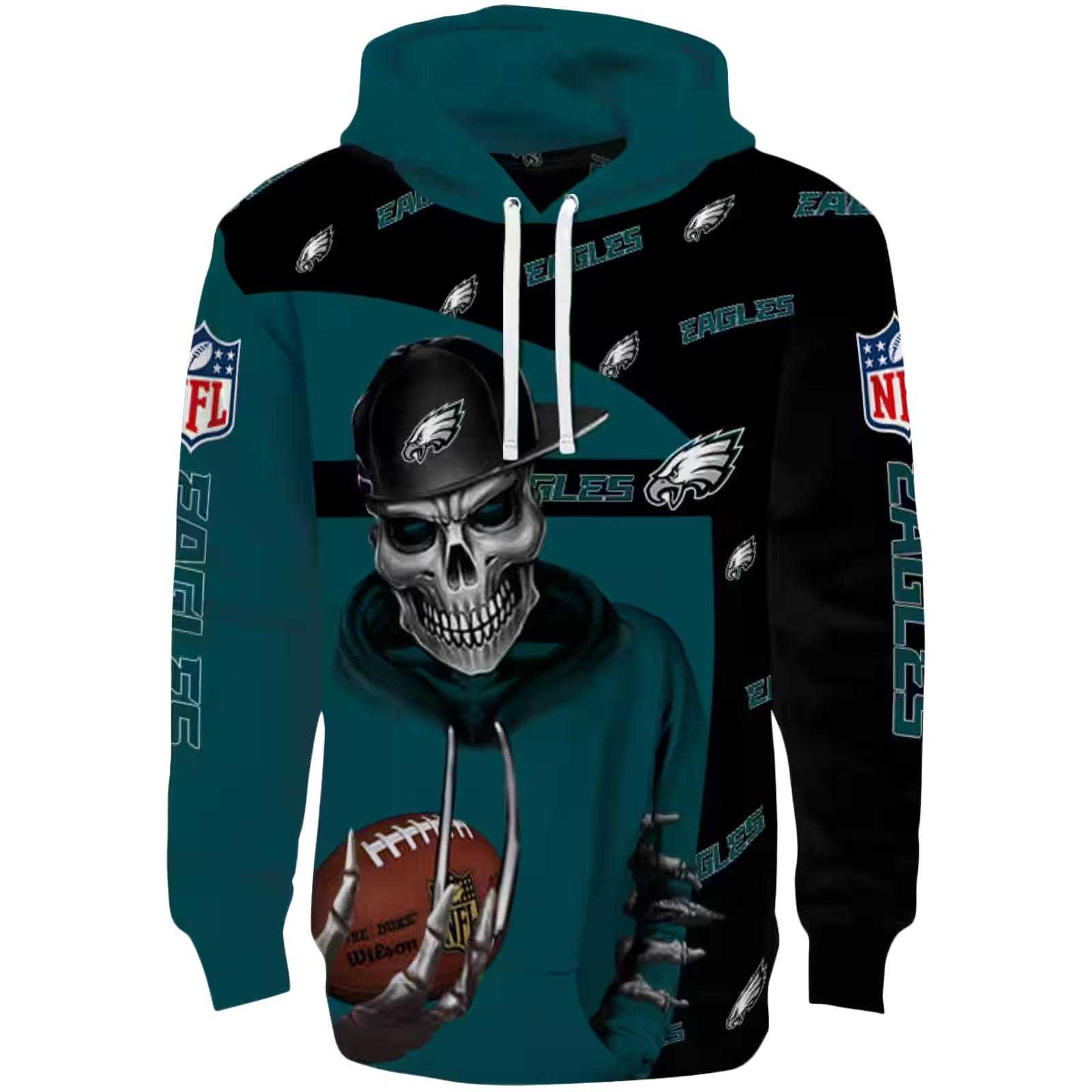 Philadelphia Eagles Grim Vibe Green Black Hoodie