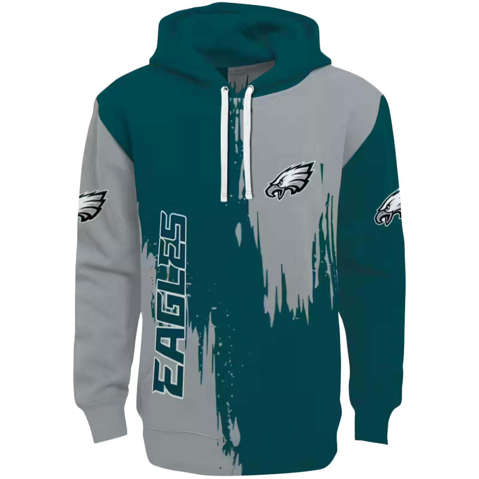 Philadelphia Eagles Splatter Effect Green Hoodie