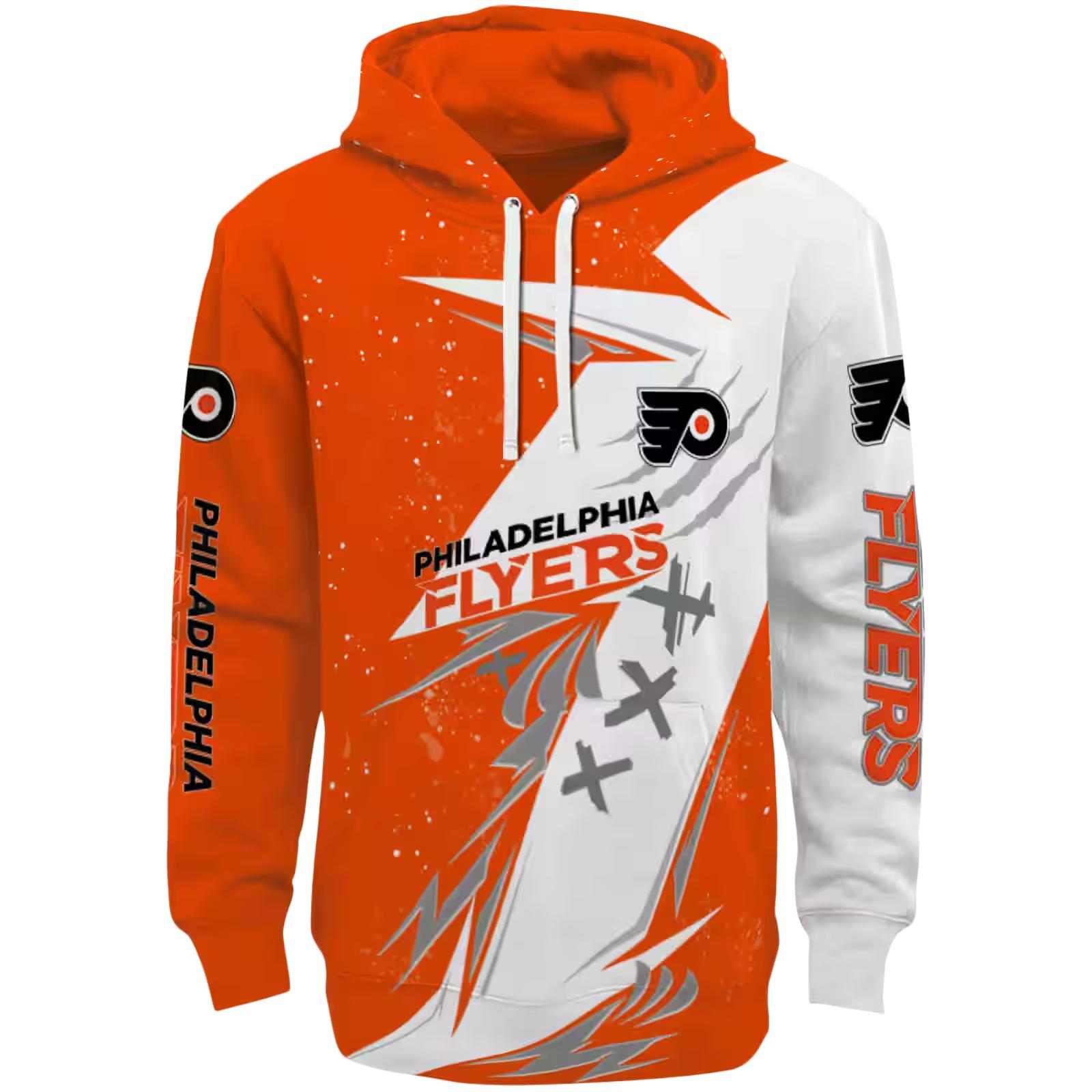 Philadelphia Flyers Dynamic Slash Orange White Hoodie