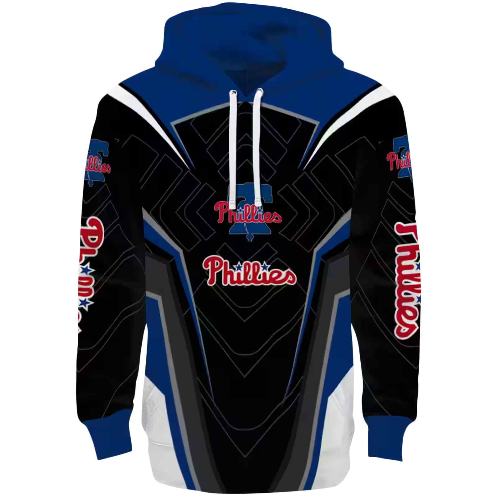 Philadelphia Phillies Futuristic Pattern Blue Black Hoodie