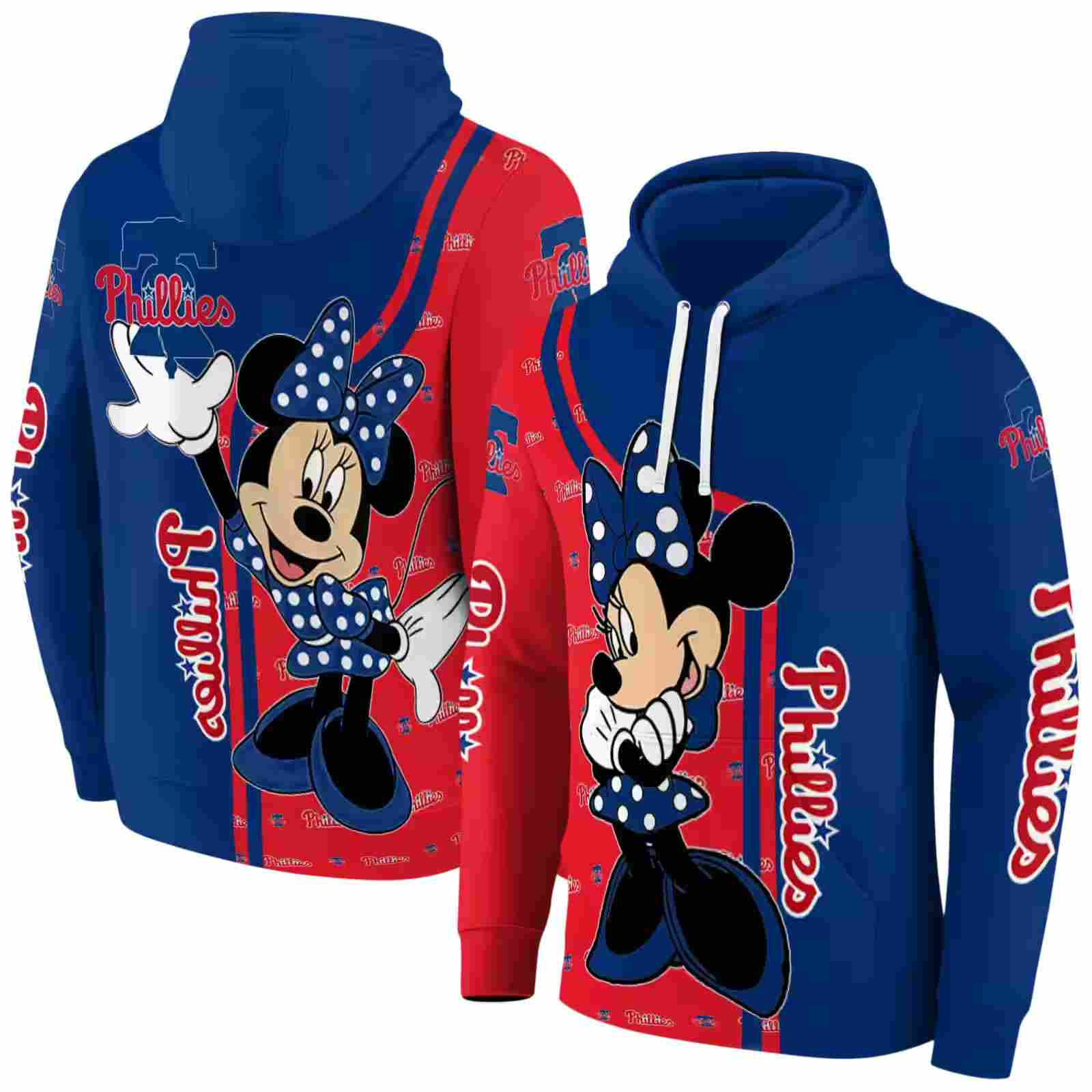 philadelphia phillies minnie mouse blue hoodie fashion forward