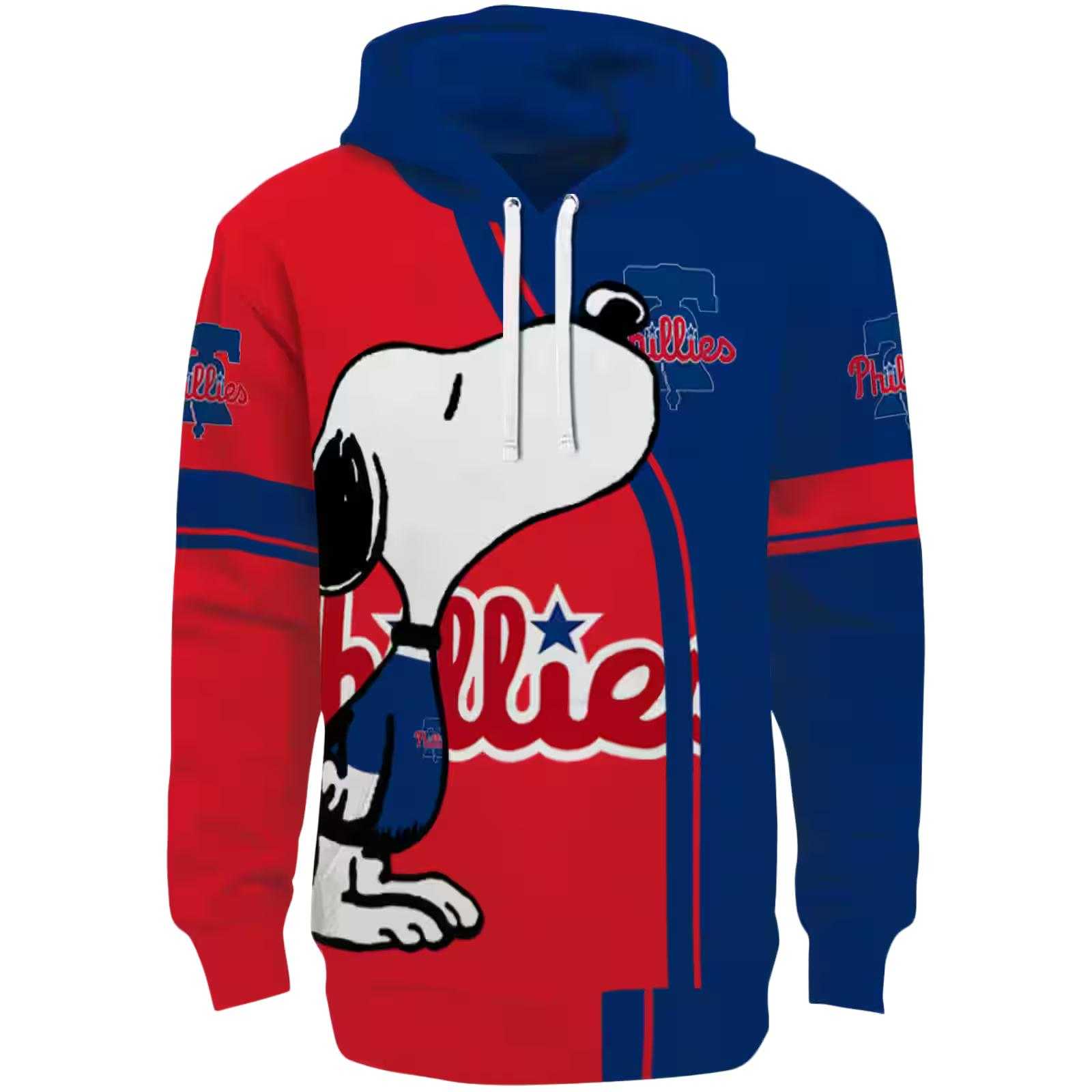 Philadelphia Phillies Playful Snoopy Blue Hoodie