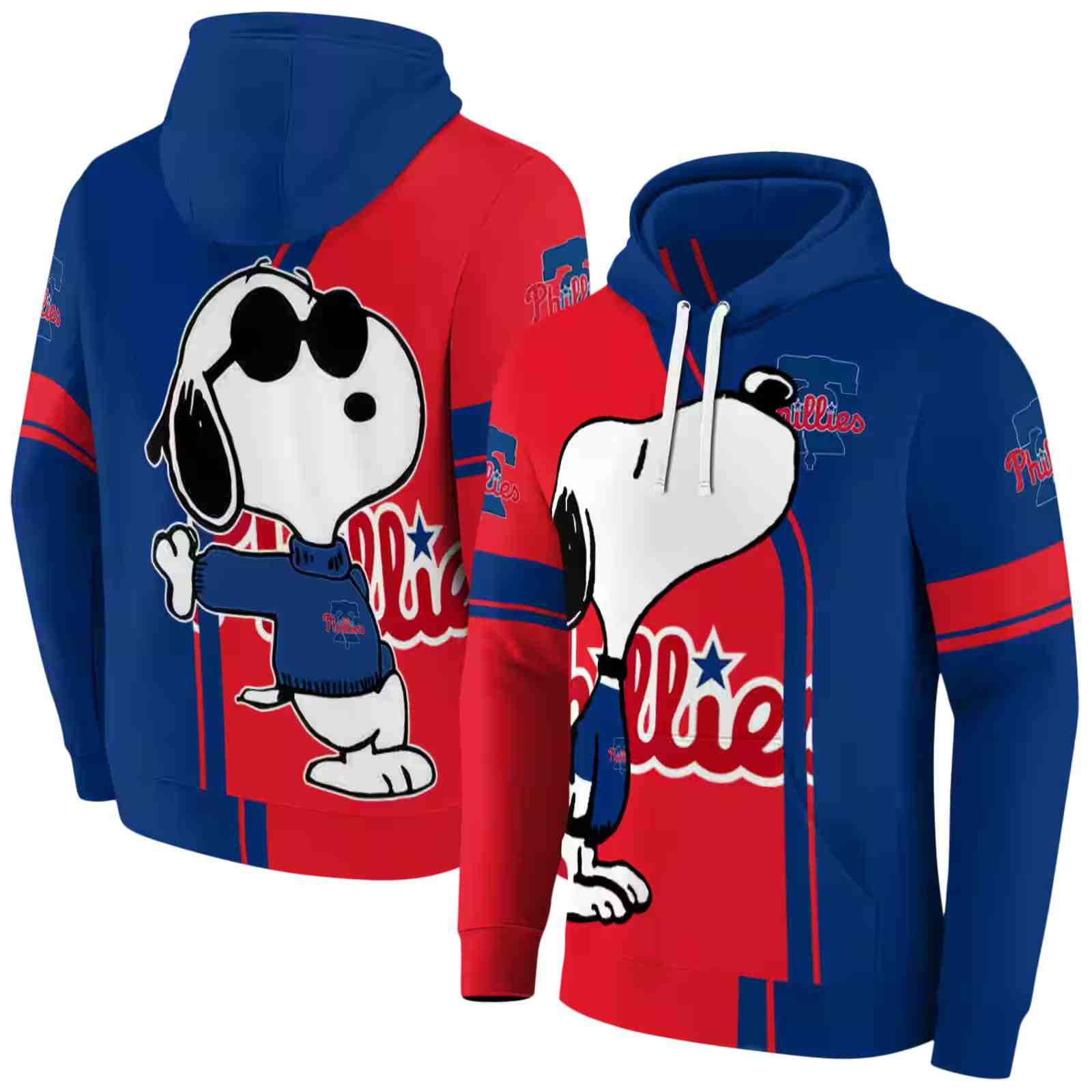 philadelphia phillies playful snoopy blue hoodie fashion forward