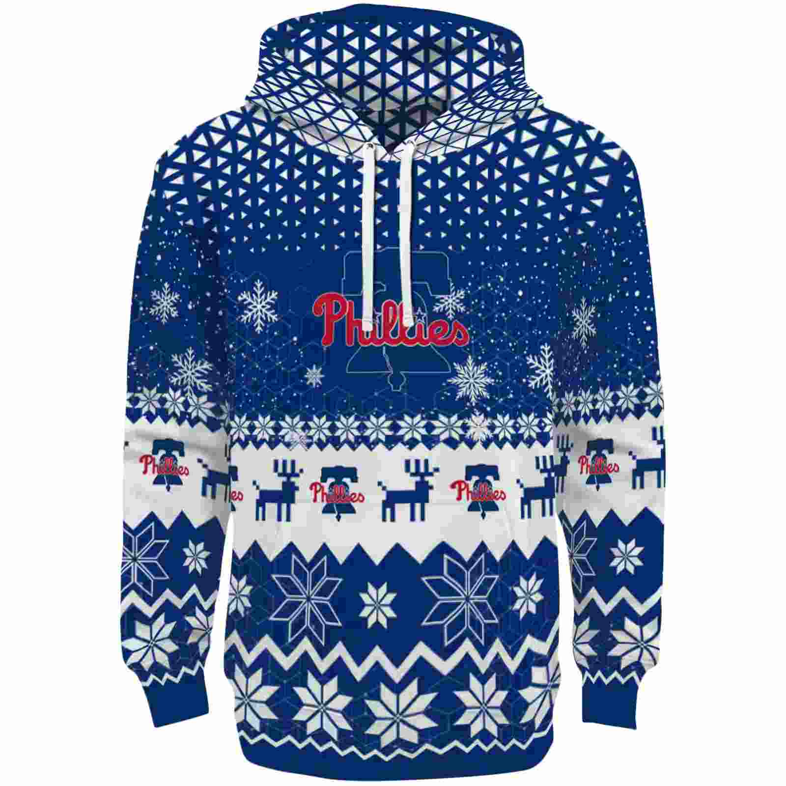 Philadelphia Phillies Reindeer Motif Blue Hoodie