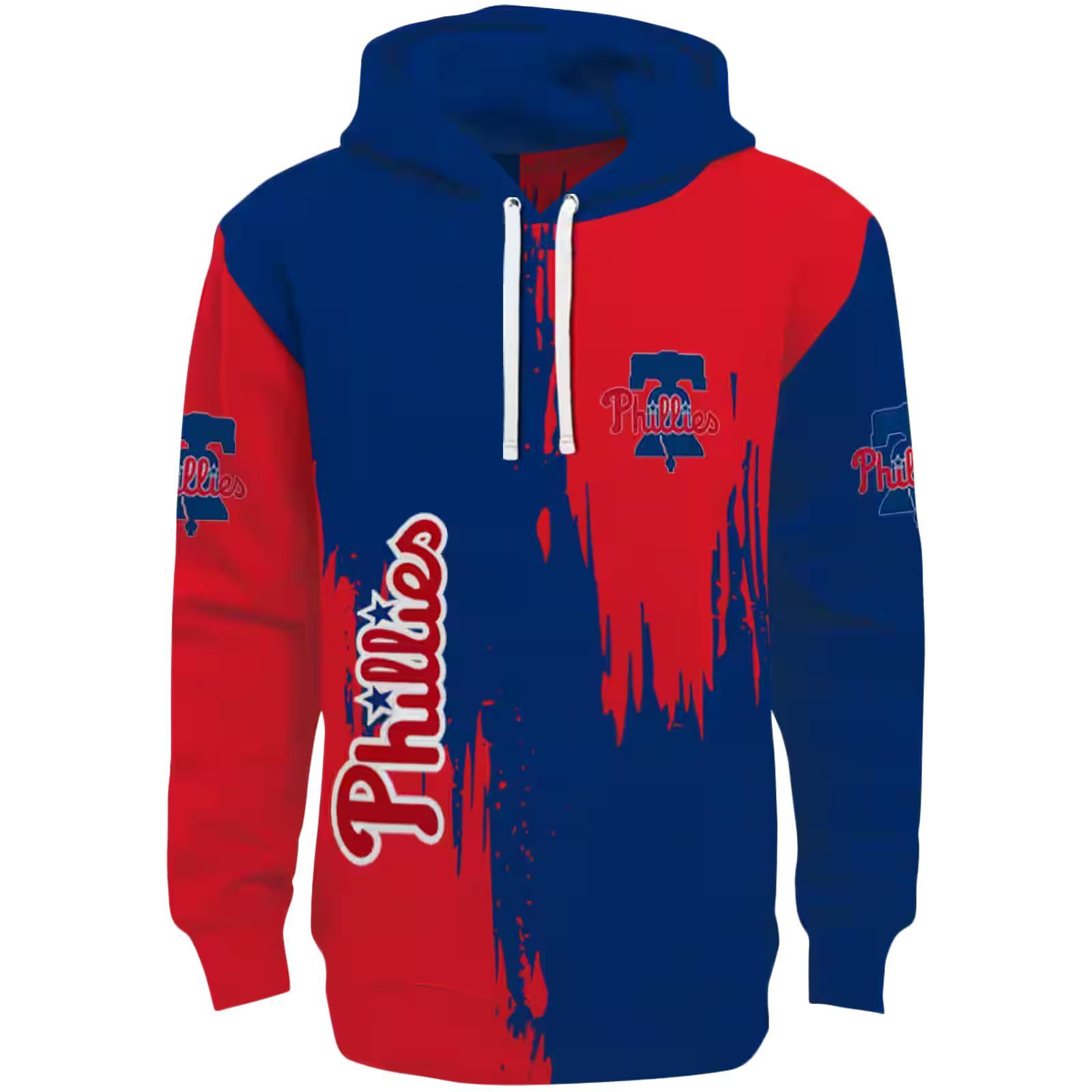 Philadelphia Phillies Splatter Effect Blue Hoodie