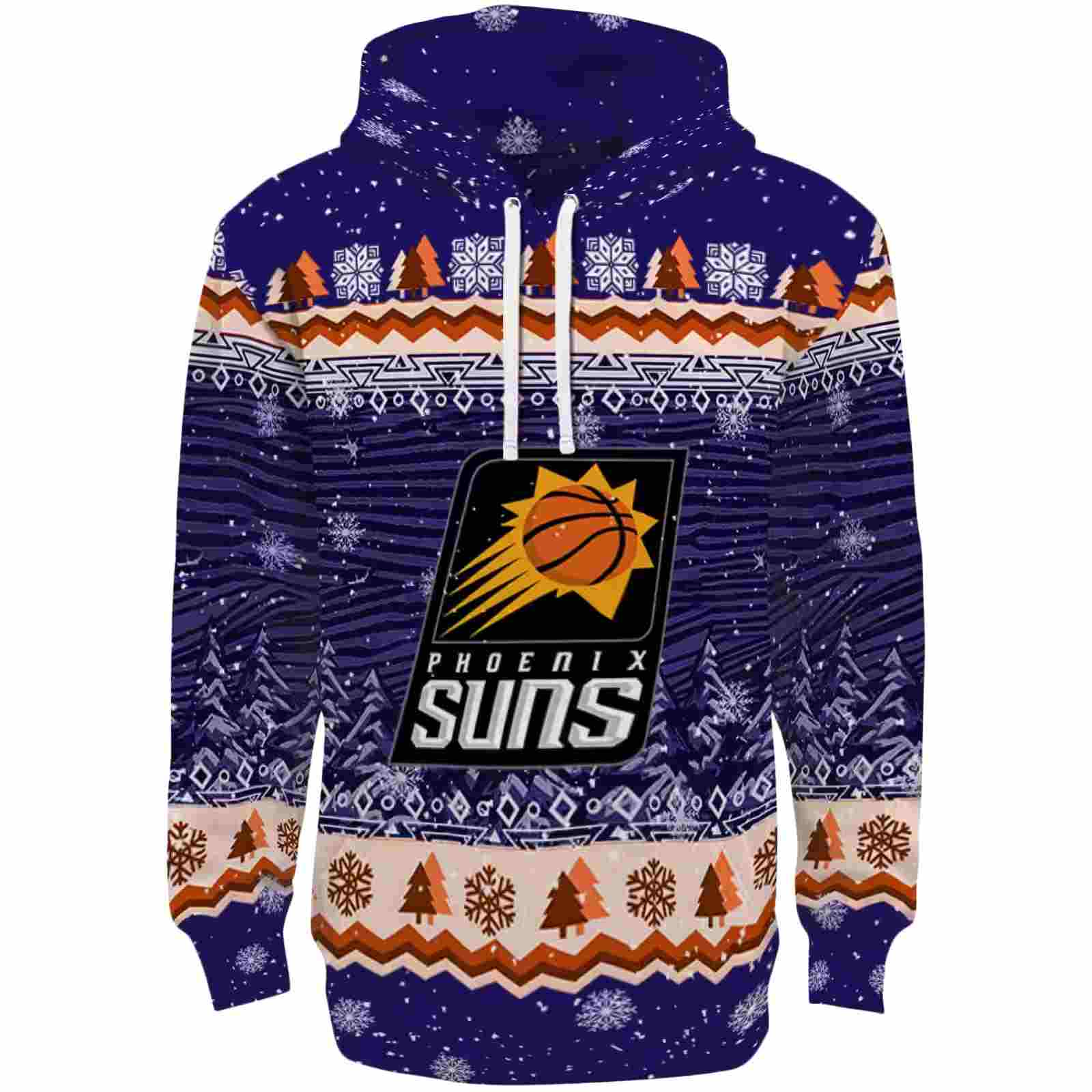 Phoenix Suns Christmas Trees Purple Hoodie