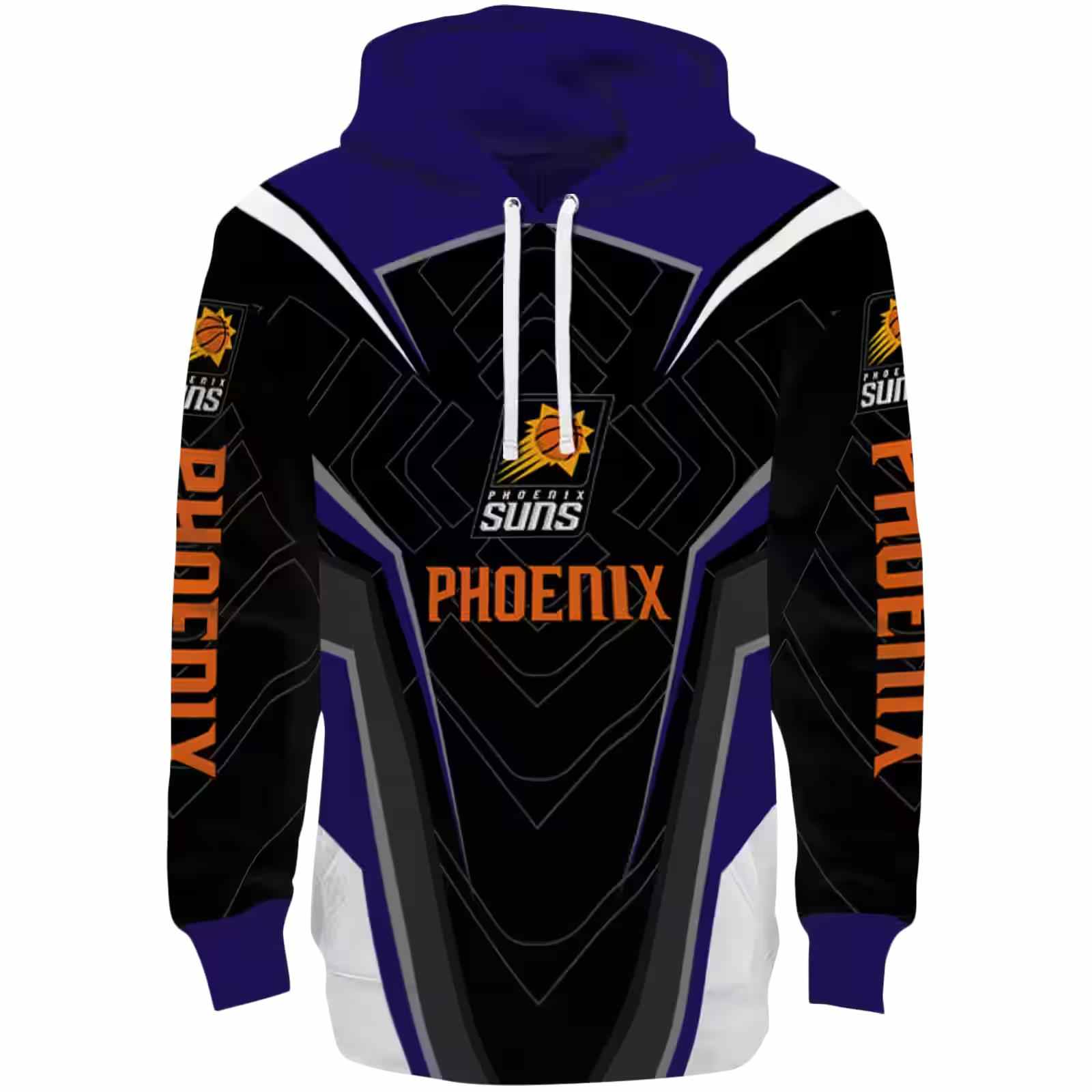 Phoenix Suns Futuristic Pattern Purple Black Hoodie