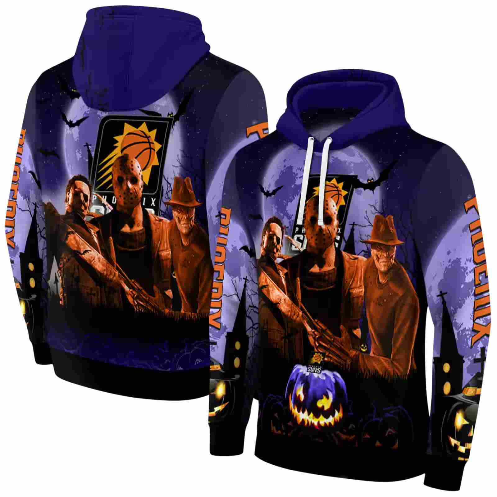 phoenix suns halloween vibes purple black hoodie fashion forward