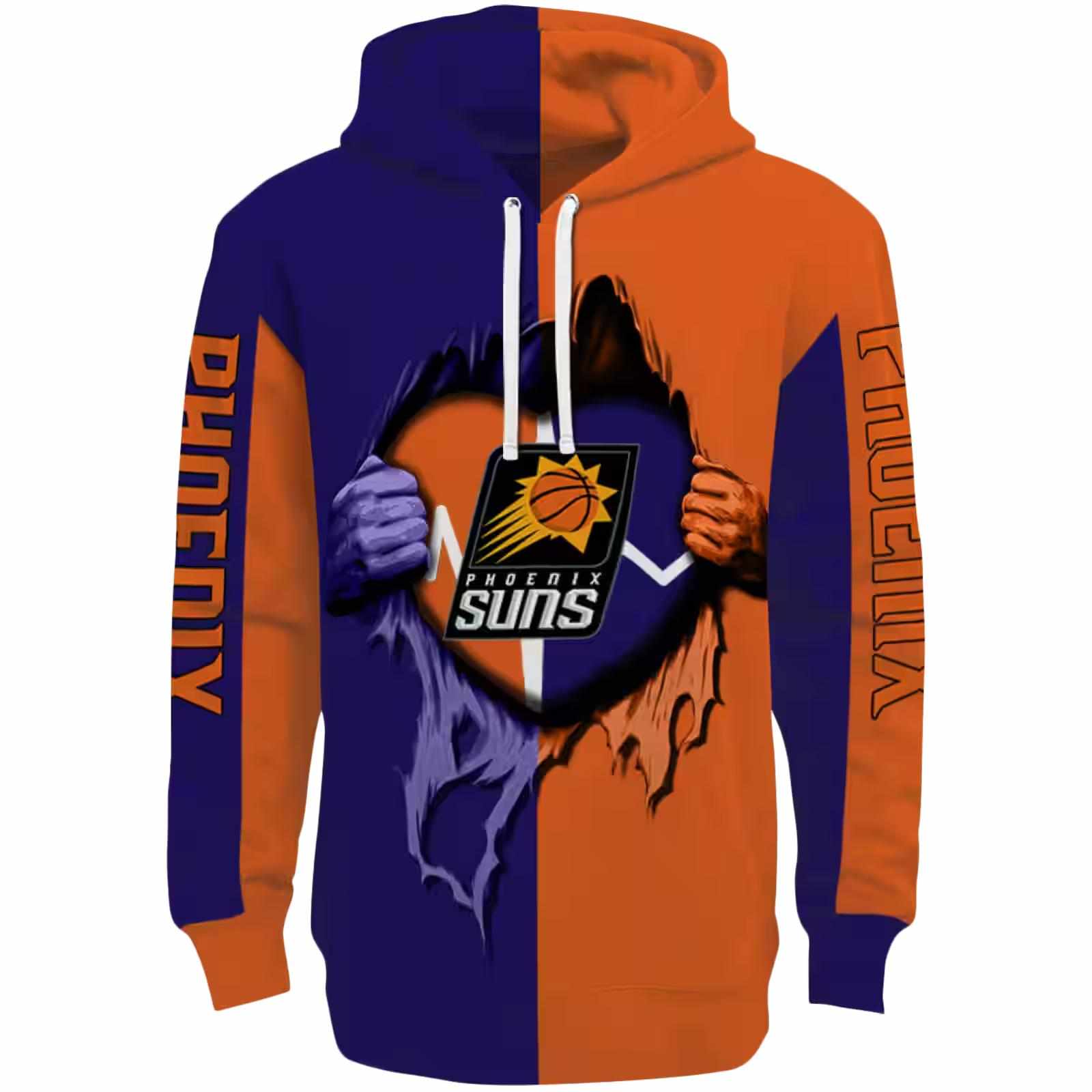 Phoenix Suns Heartbeat Graphic Purple Hoodie