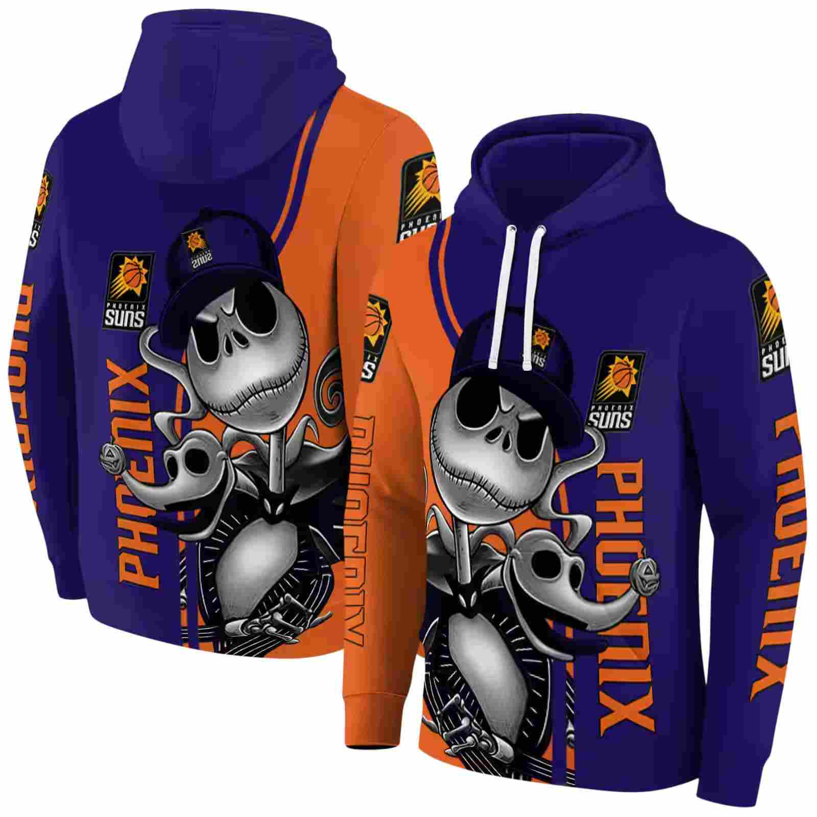 phoenix suns jack skellington purple hoodie fashion forward