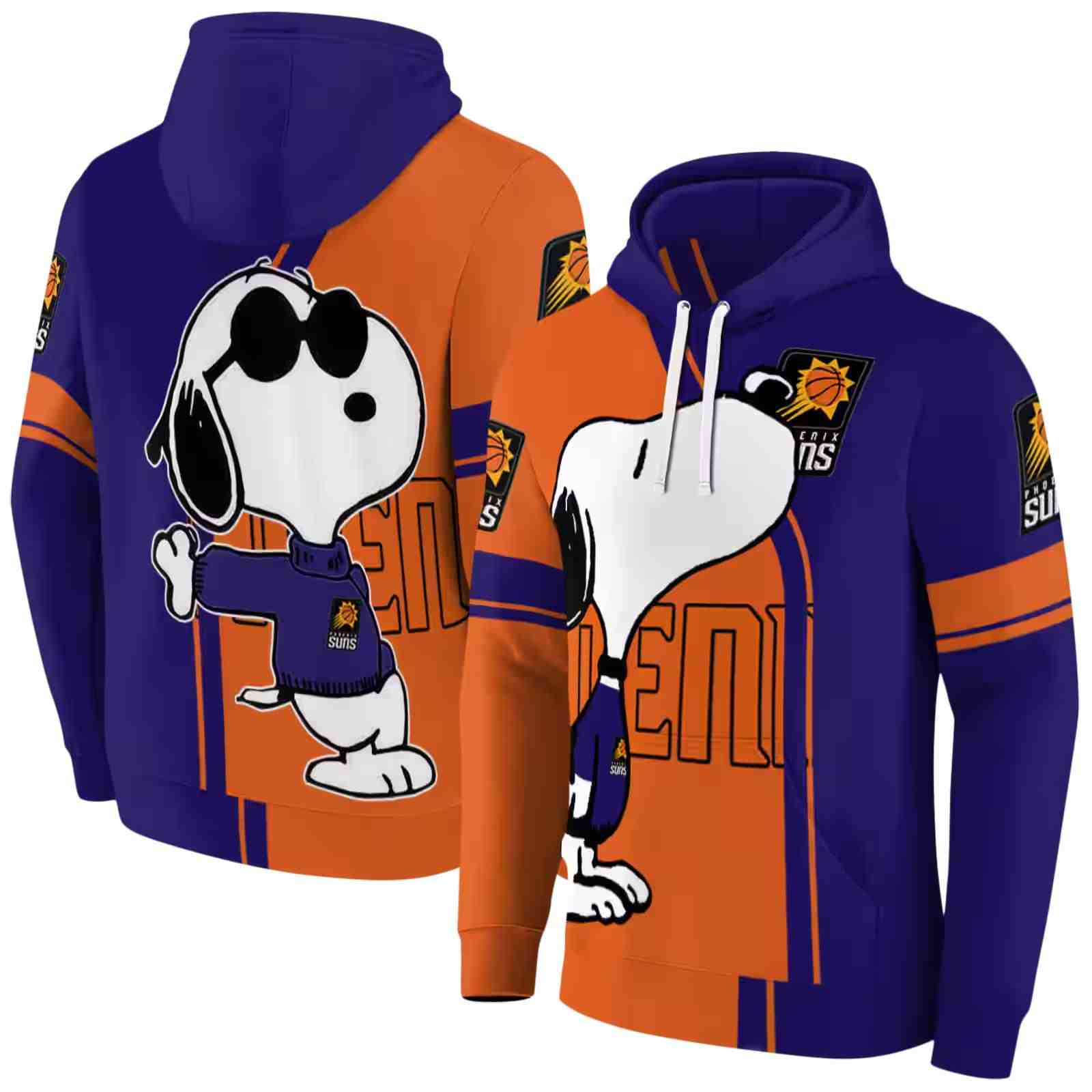 phoenix suns playful snoopy purple hoodie fashion forward