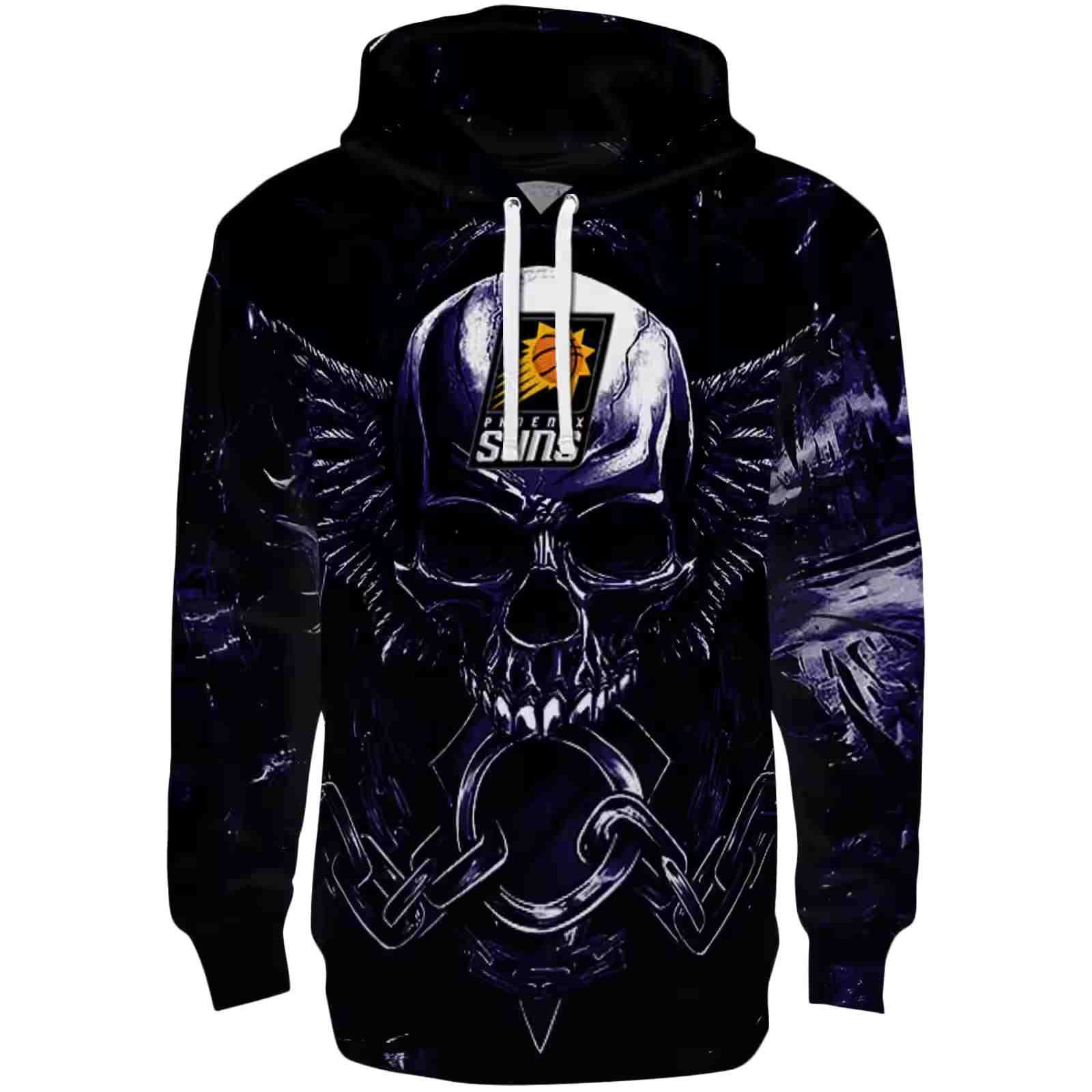 Phoenix Suns Skull Artwork Purple Black Hoodie