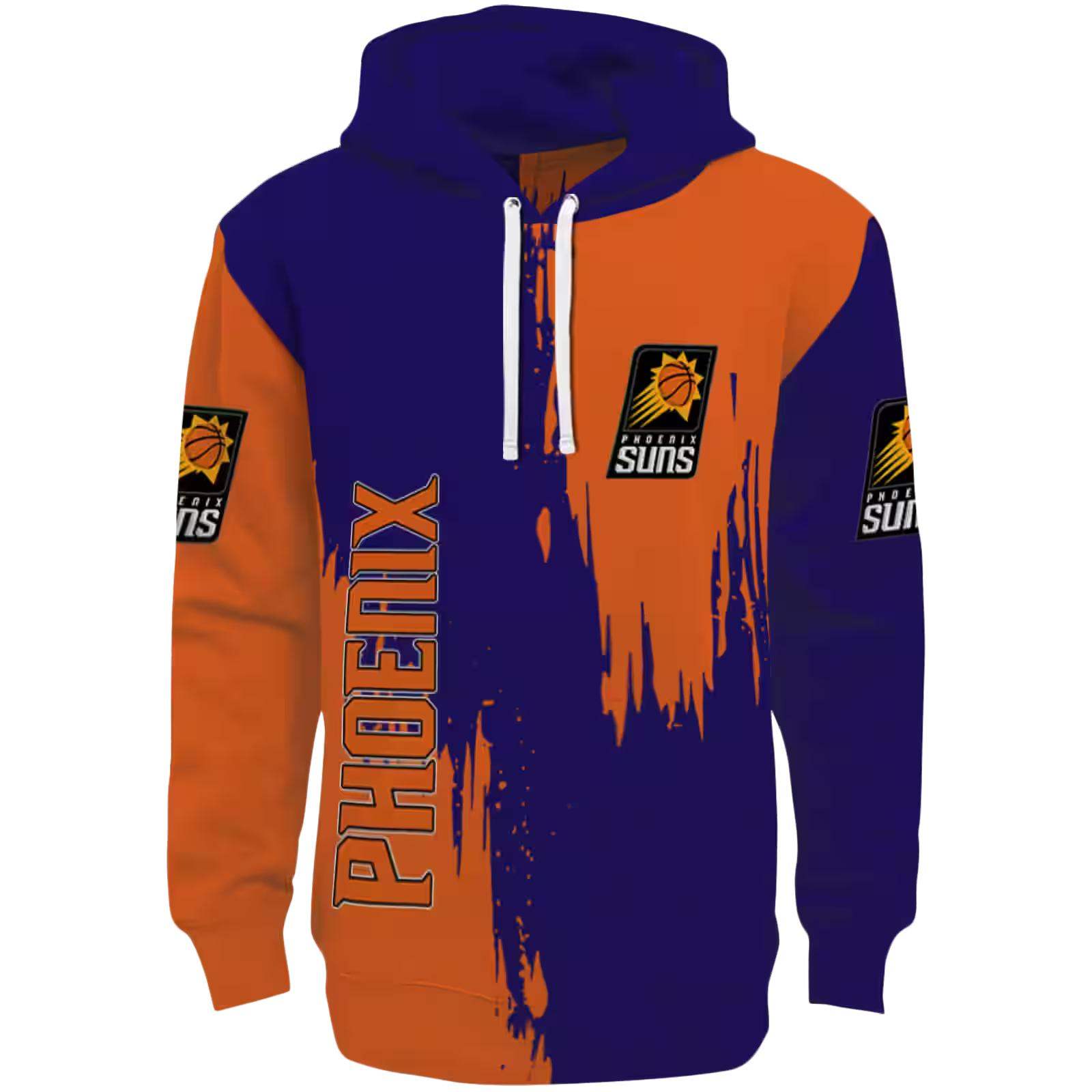 Phoenix Suns Splatter Effect Purple Hoodie