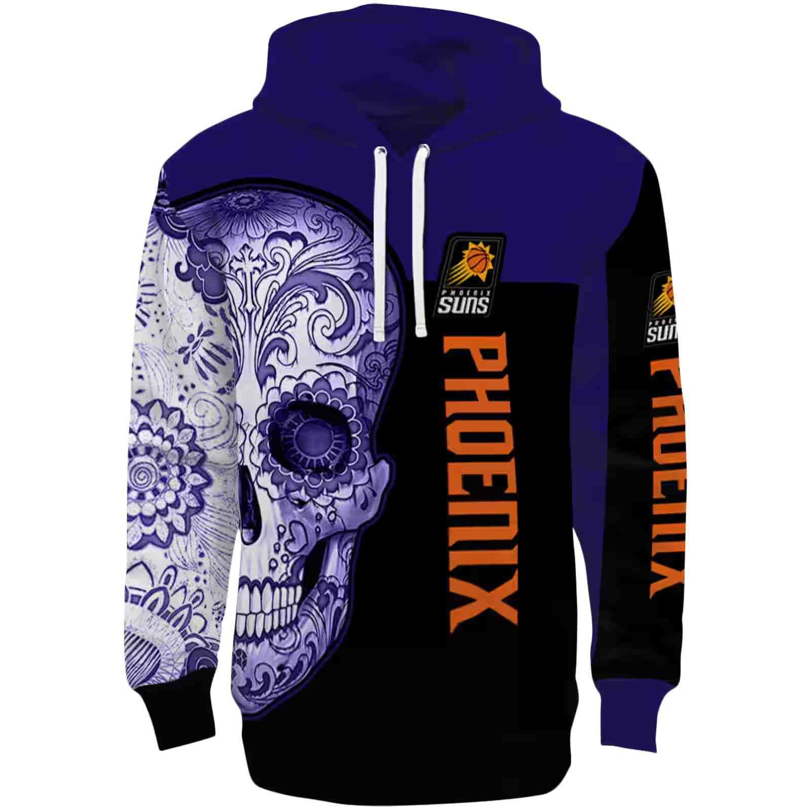 Phoenix Suns Sugar Skull Purple Black Hoodie