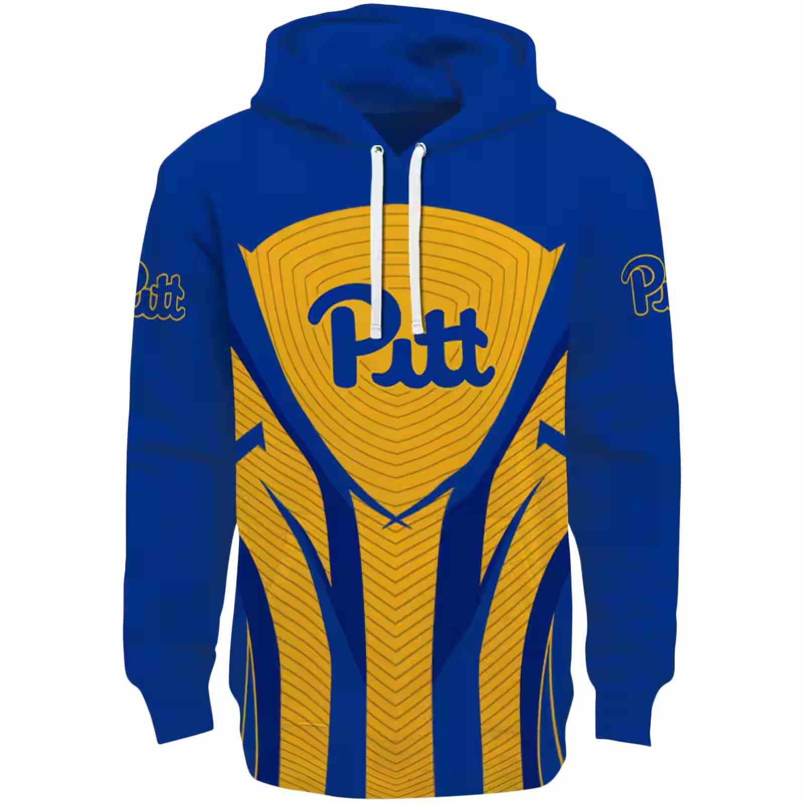 Pittsburgh Panthers Concentric Lines Royal Blue Black Hoodie