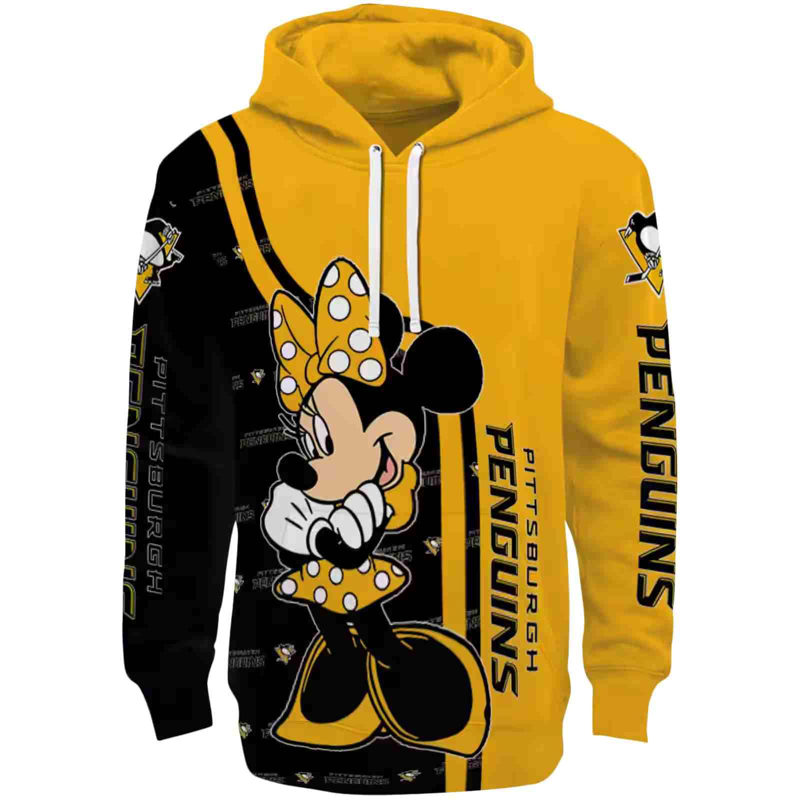 Pittsburgh Penguins Minnie Mouse Yellow Hoodie