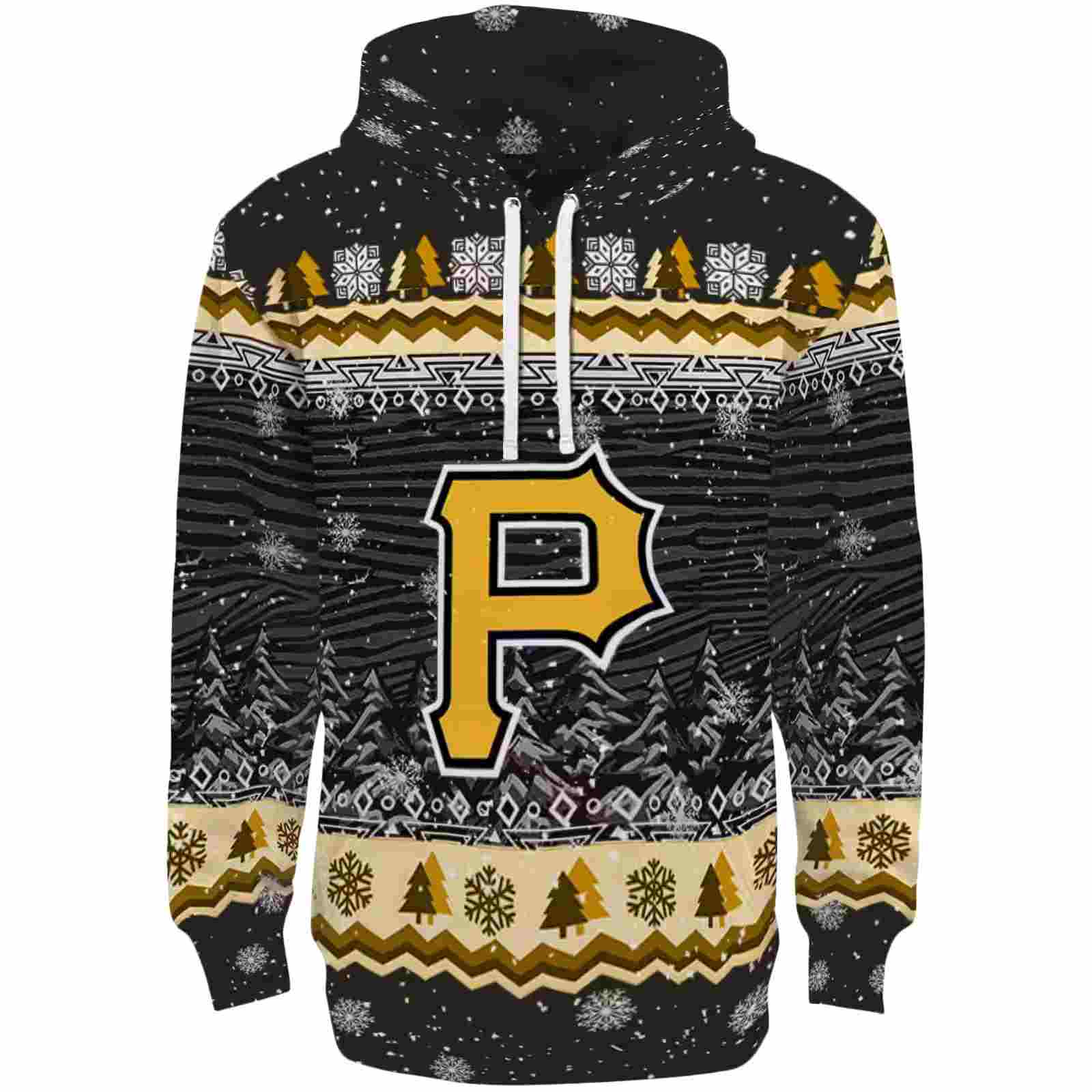 Pittsburgh Pirates Christmas Trees Black Hoodie