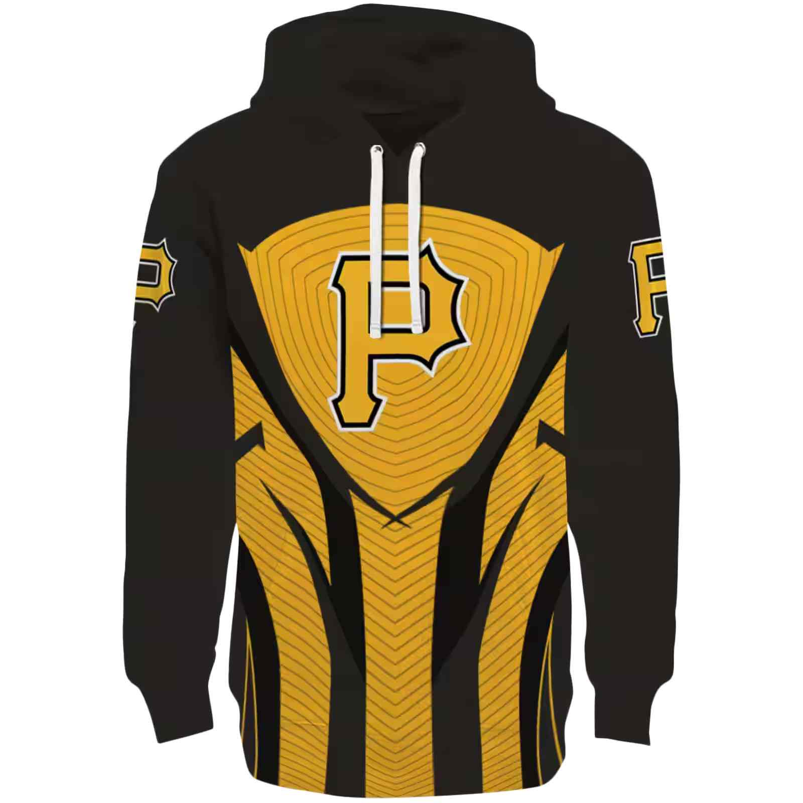 Pittsburgh Pirates Concentric Lines Black Hoodie