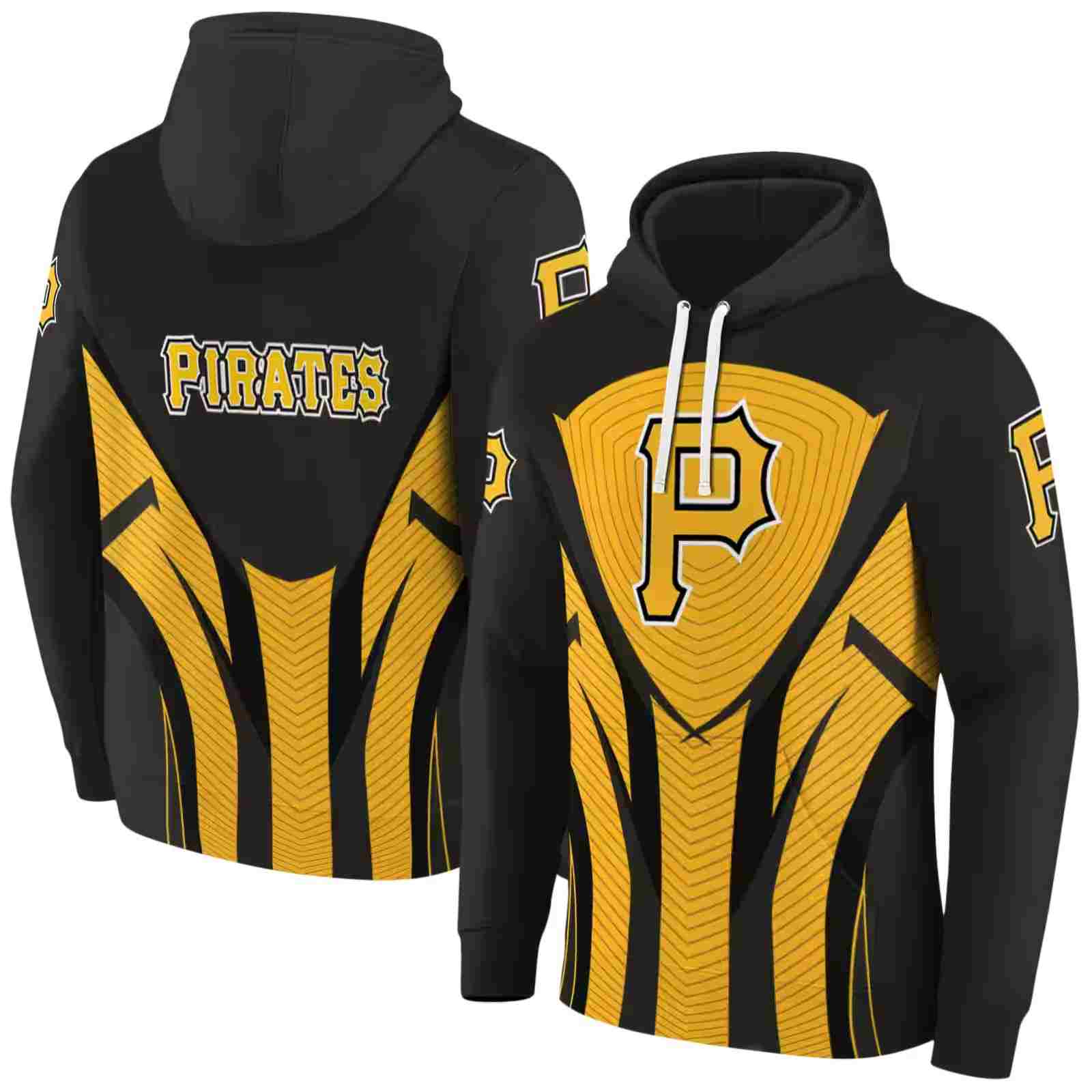 pittsburgh pirates concentric lines black hoodie fashion forward