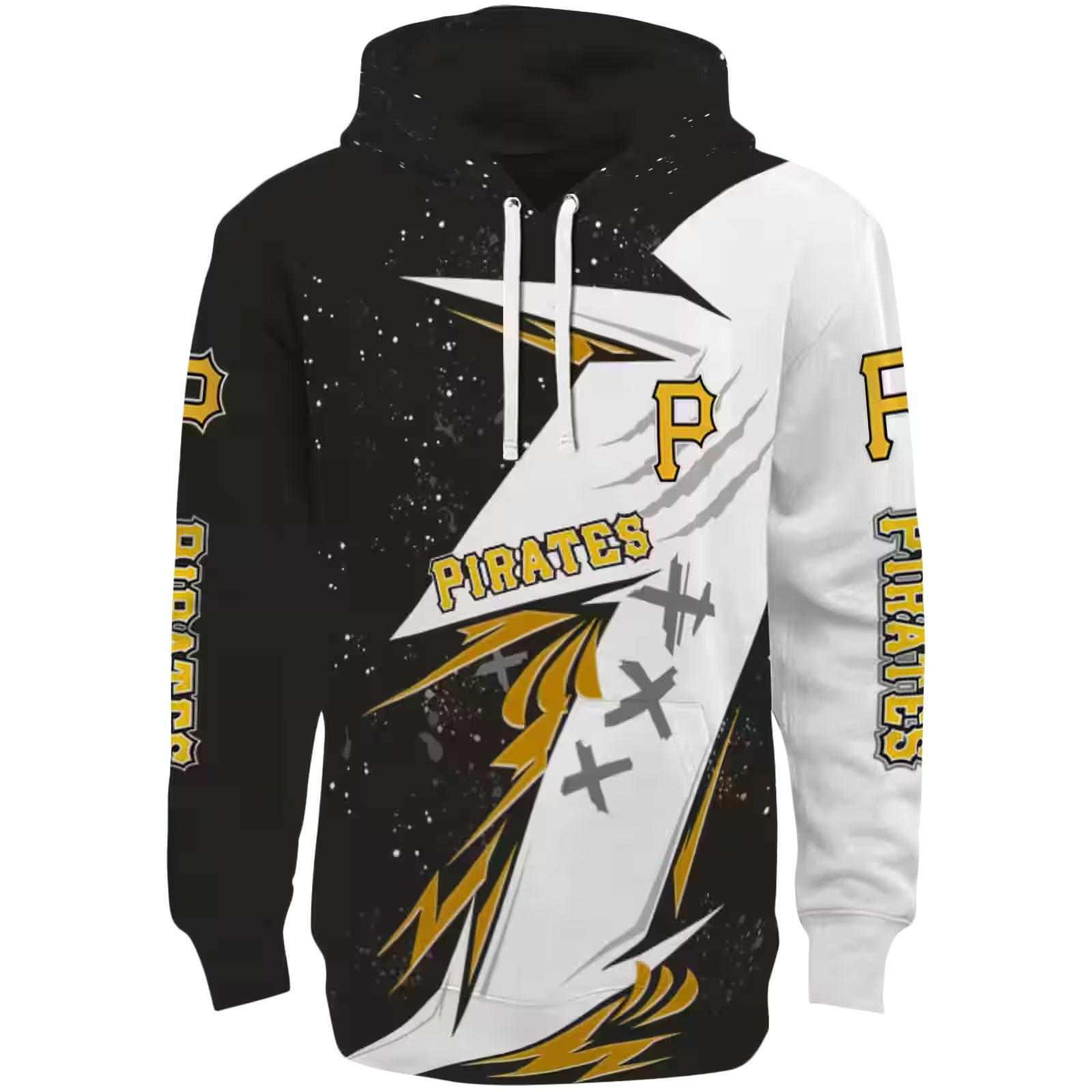 Pittsburgh Pirates Dynamic Slash Black White Hoodie