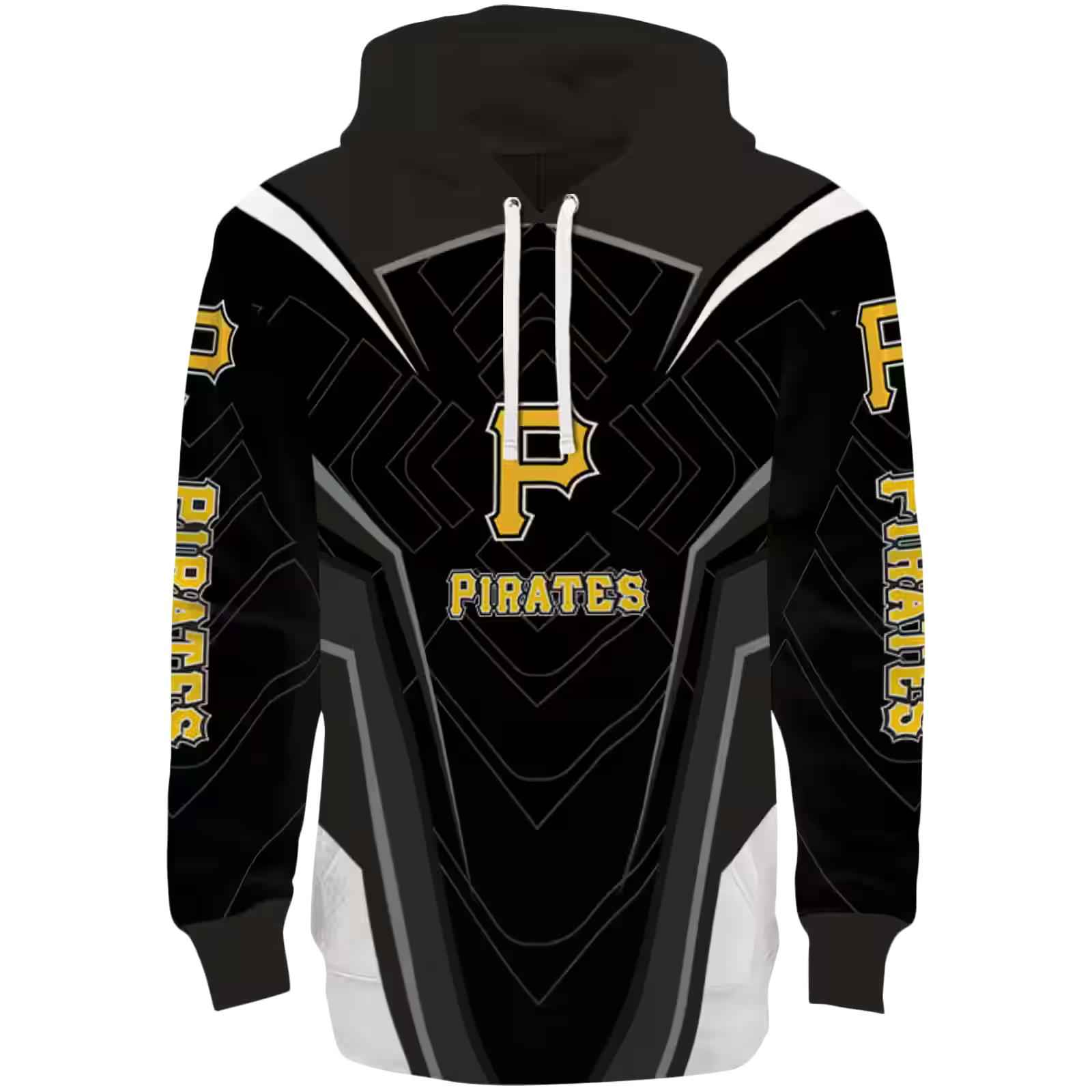 Pittsburgh Pirates Futuristic Pattern Black Hoodie