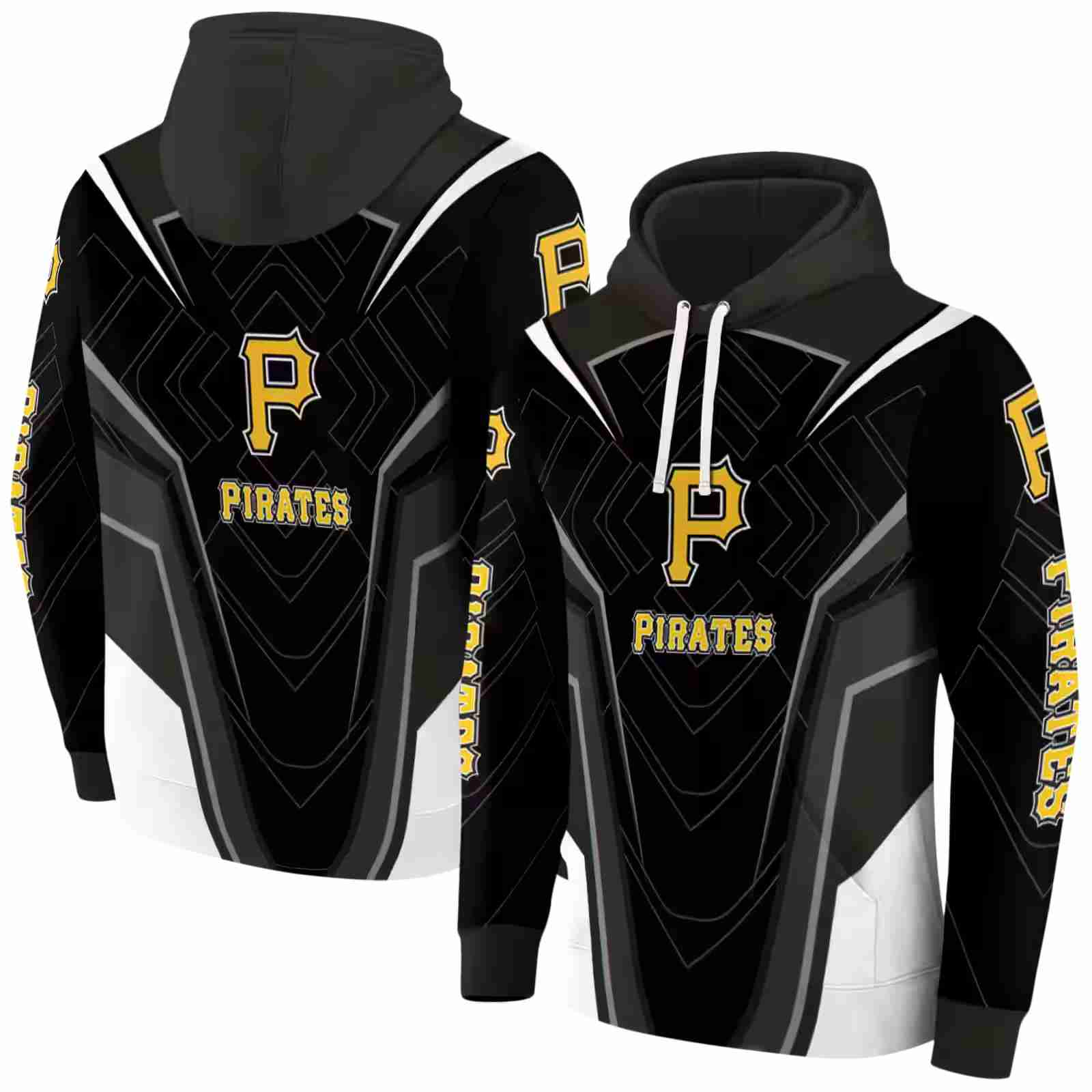 pittsburgh pirates futuristic pattern black hoodie fashion forward