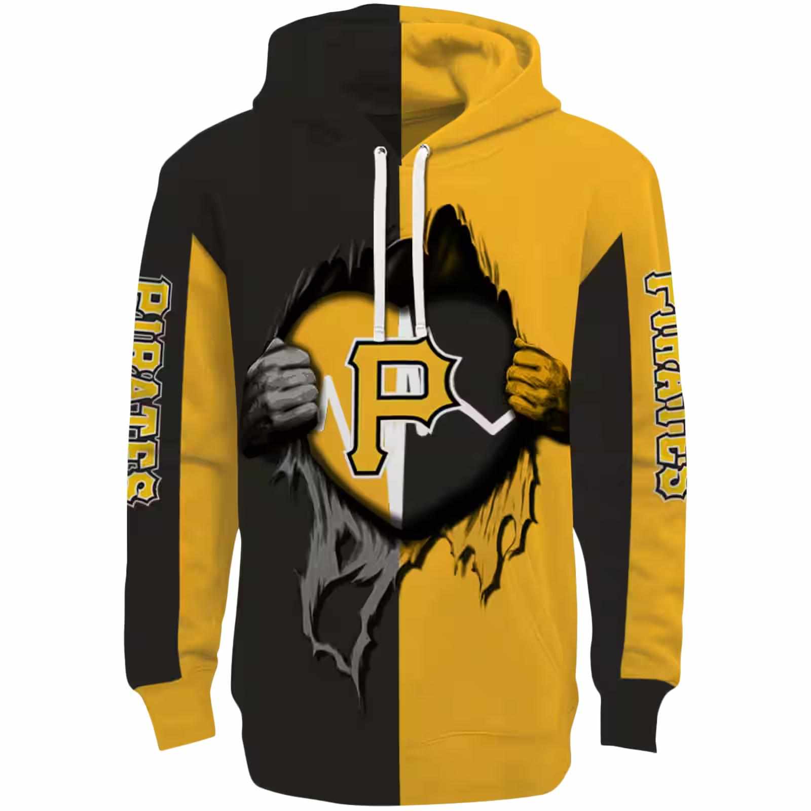 Pittsburgh Pirates Heartbeat Graphic Black Hoodie