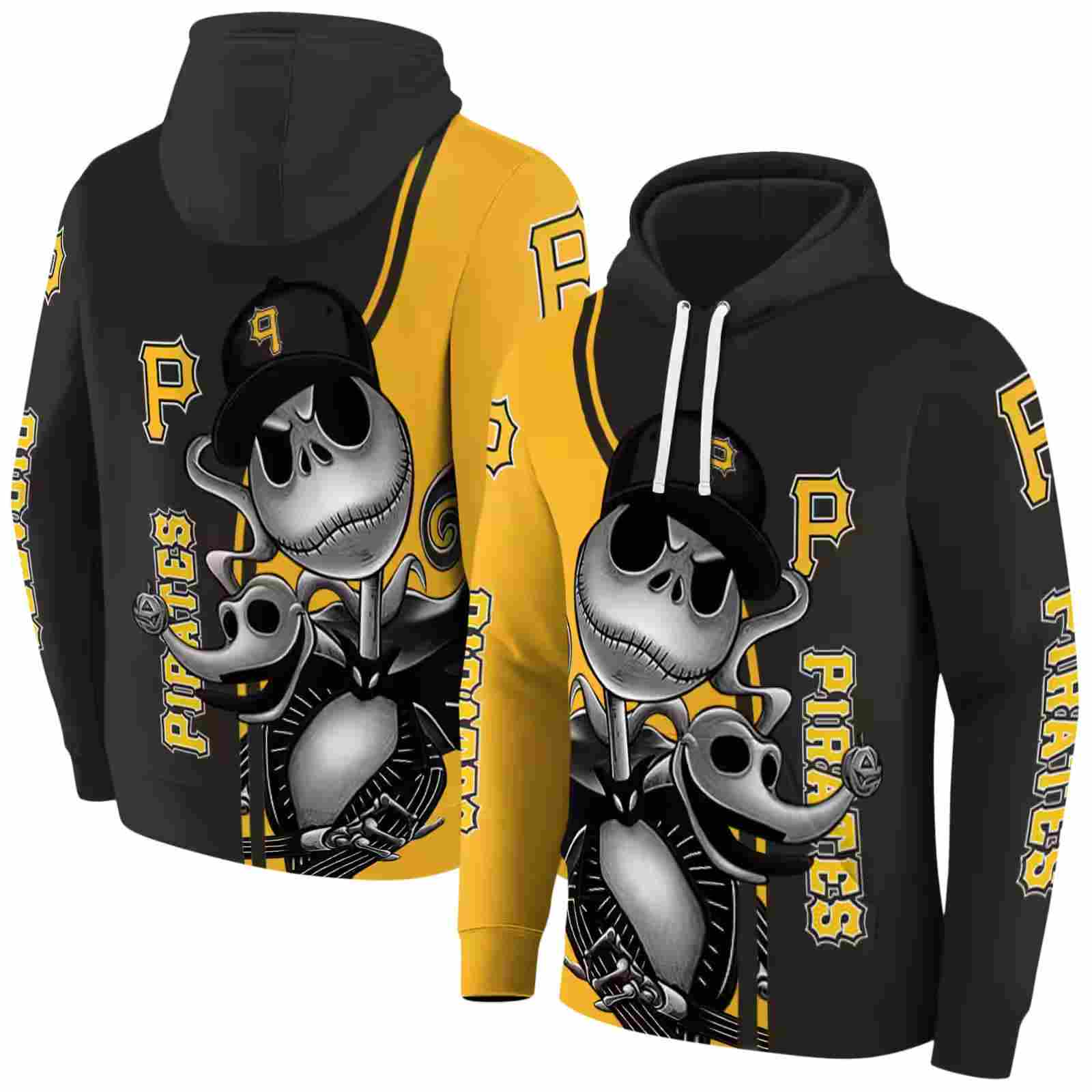 pittsburgh pirates jack skellington black hoodie fashion forward