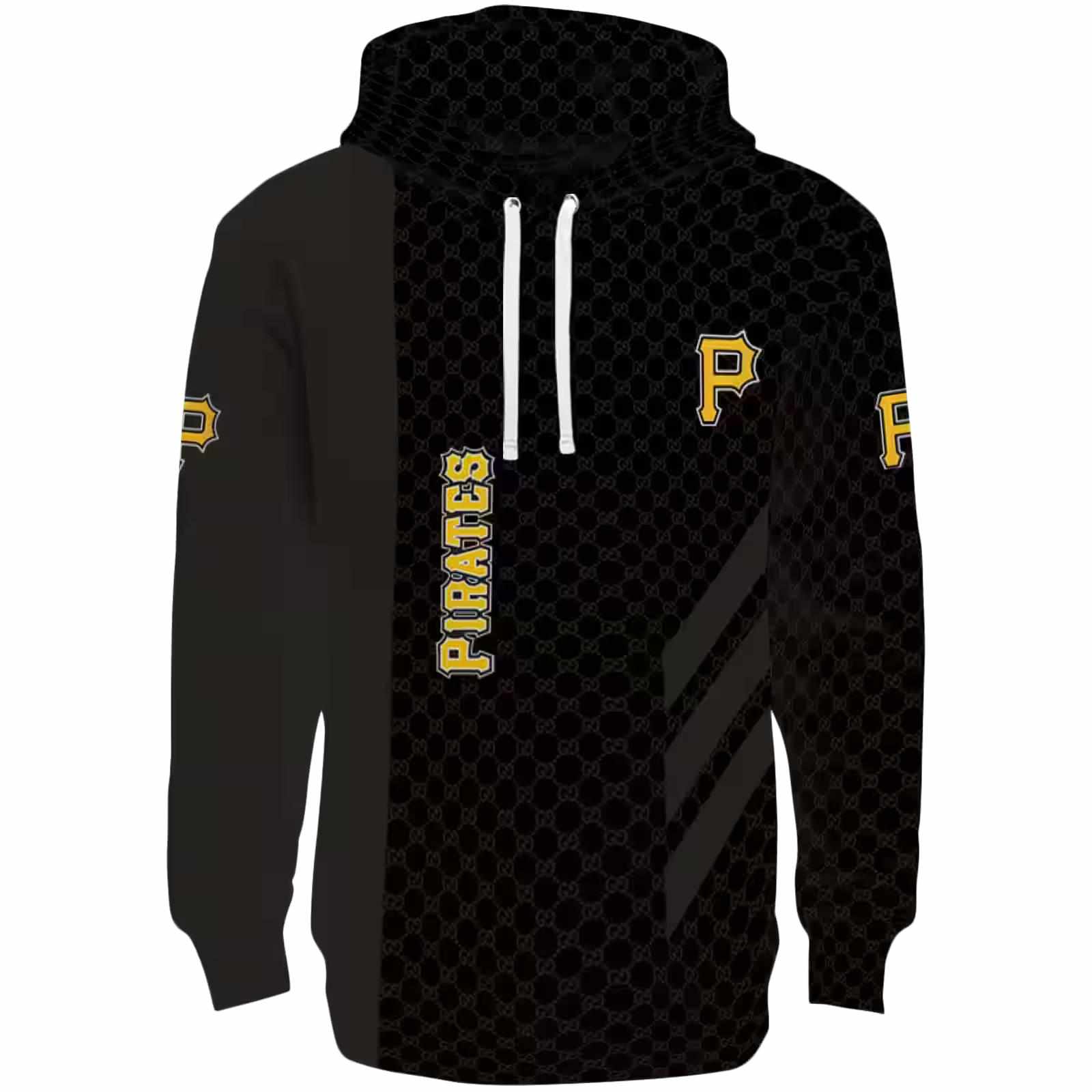 Pittsburgh Pirates Monogram Pattern Black Hoodie