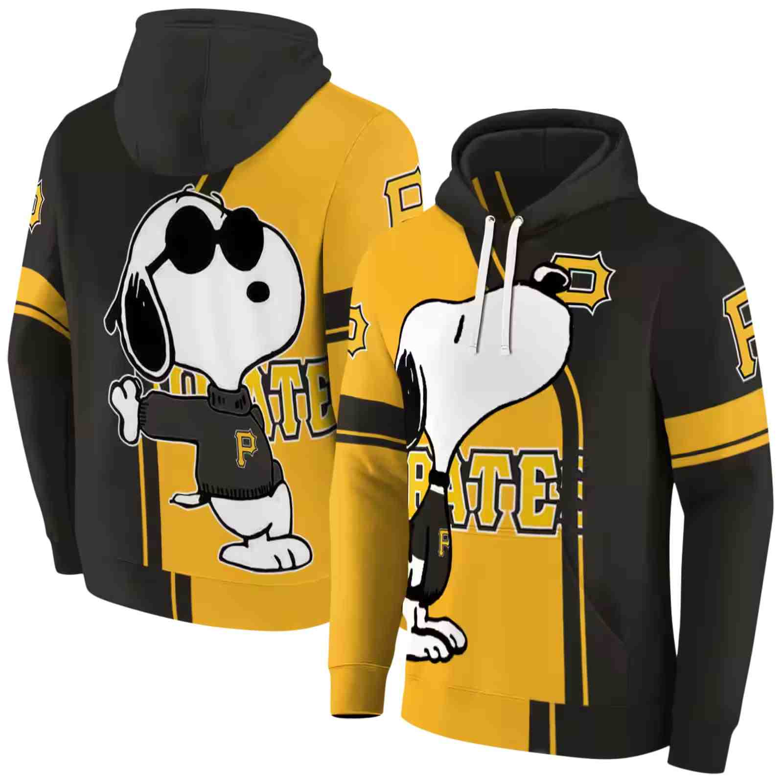 pittsburgh pirates playful snoopy black hoodie fashion forward