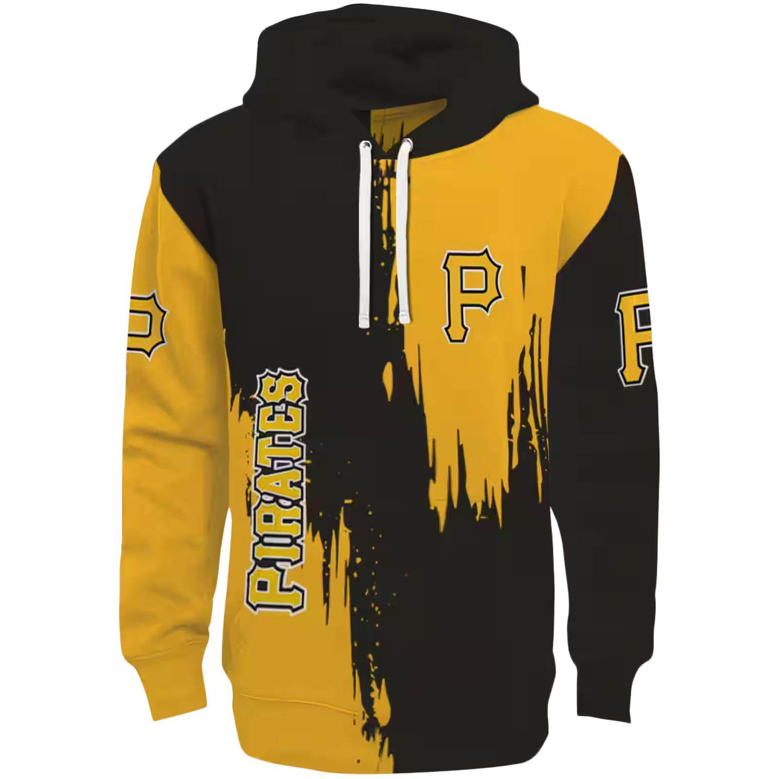 Pittsburgh Pirates Splatter Effect Black Hoodie