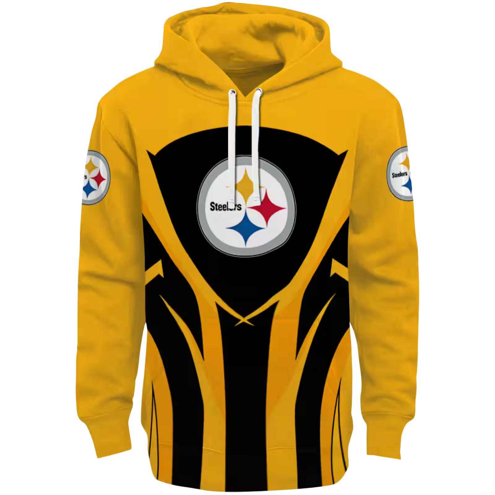 Pittsburgh Steelers Concentric Lines Gold Black Hoodie