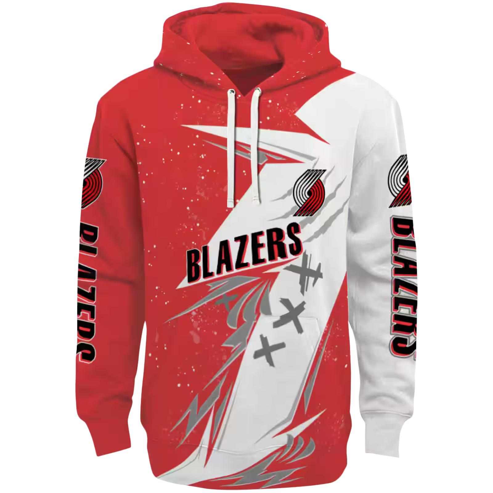 Portland Trail Blazers Dynamic Slash Red White Hoodie