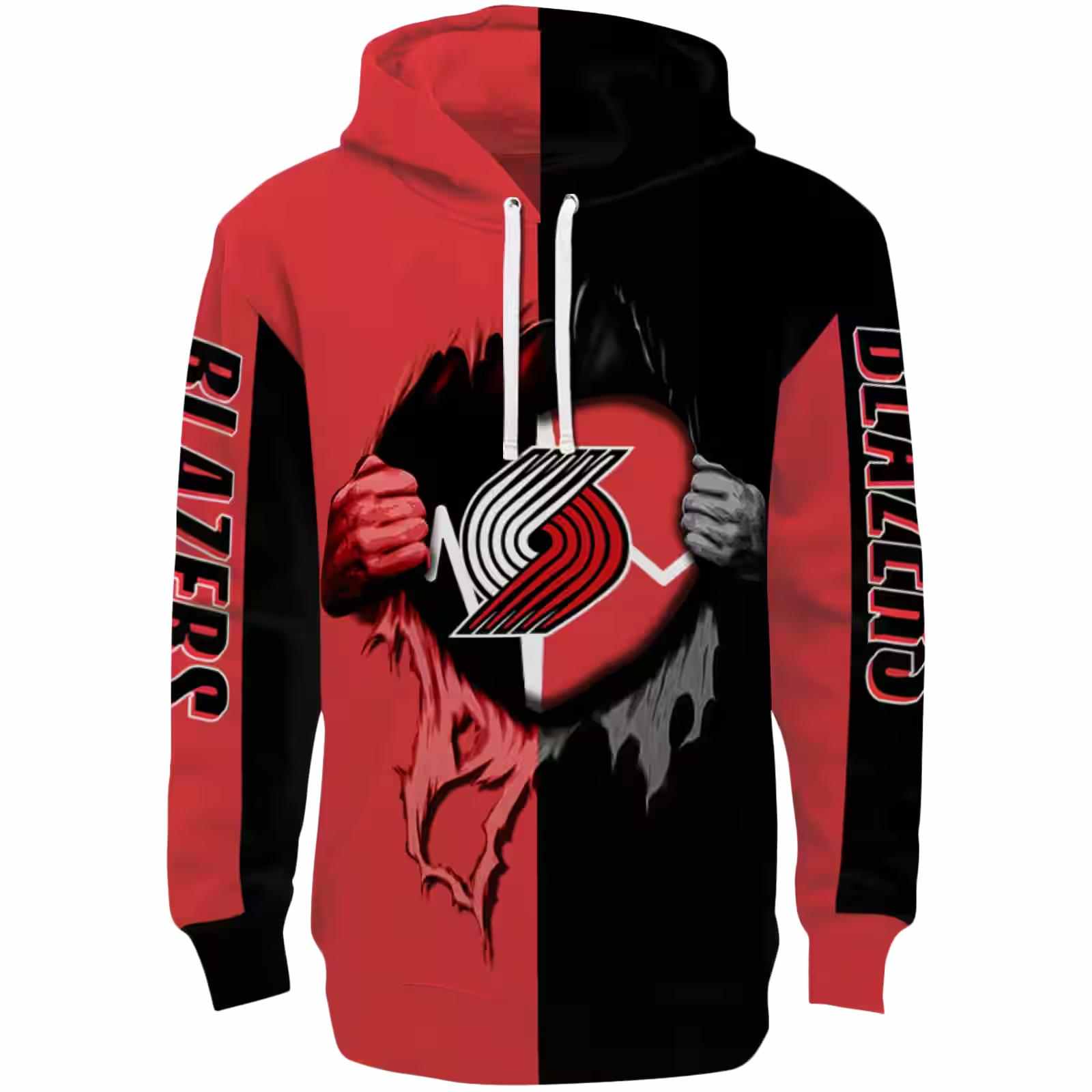 Portland Trail Blazers Heartbeat Graphic Red Hoodie