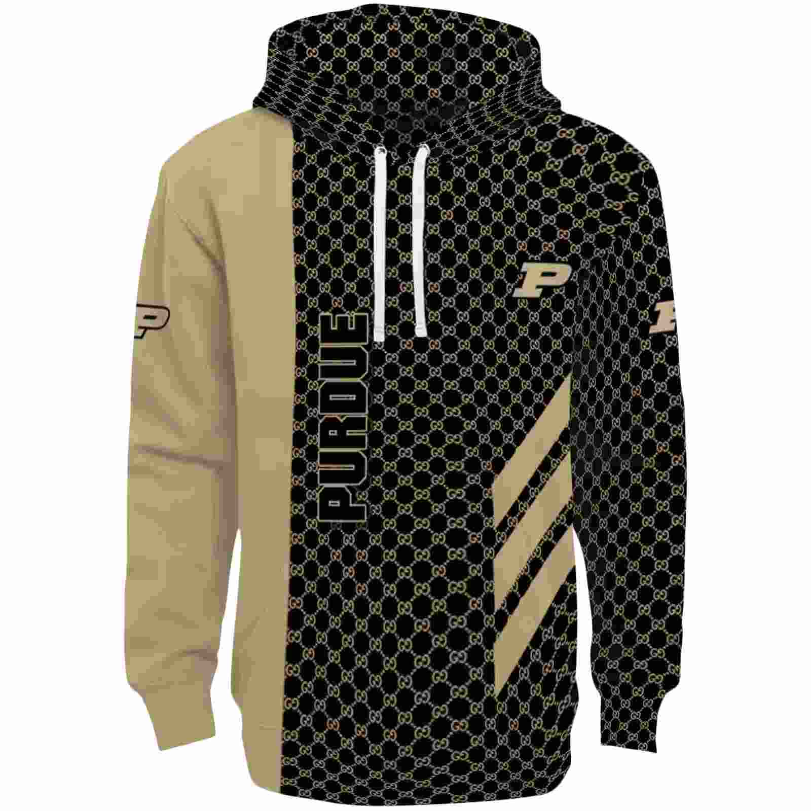 Purdue Boilermakers Monogram Pattern Gold Hoodie