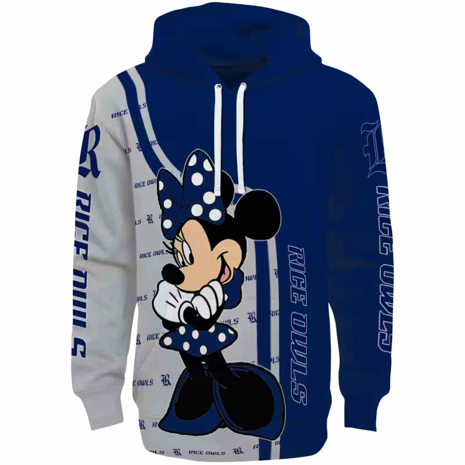 Rice Owls Minnie Mouse Navy Blue Hoodie