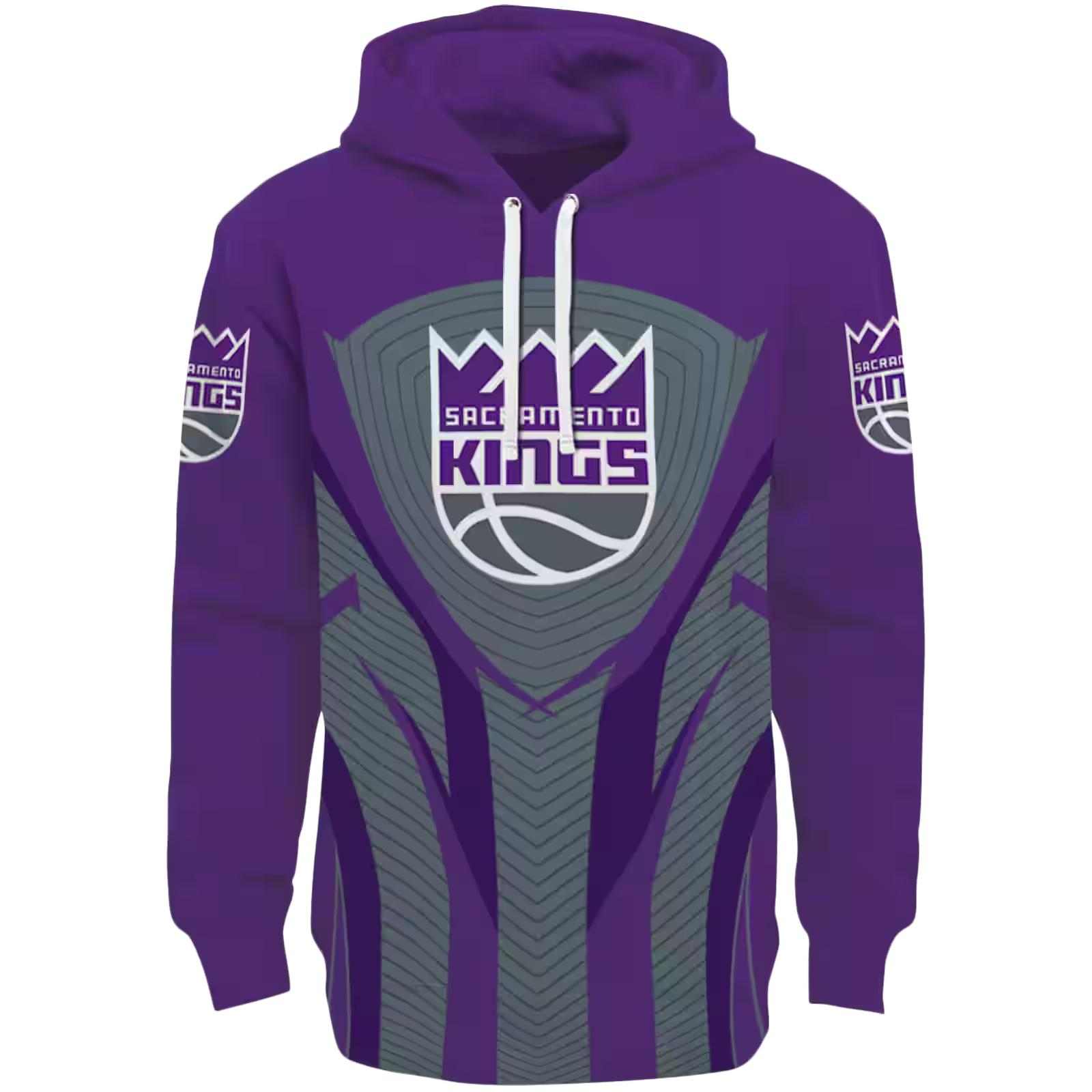 Sacramento Kings Concentric Lines Purple Black Hoodie
