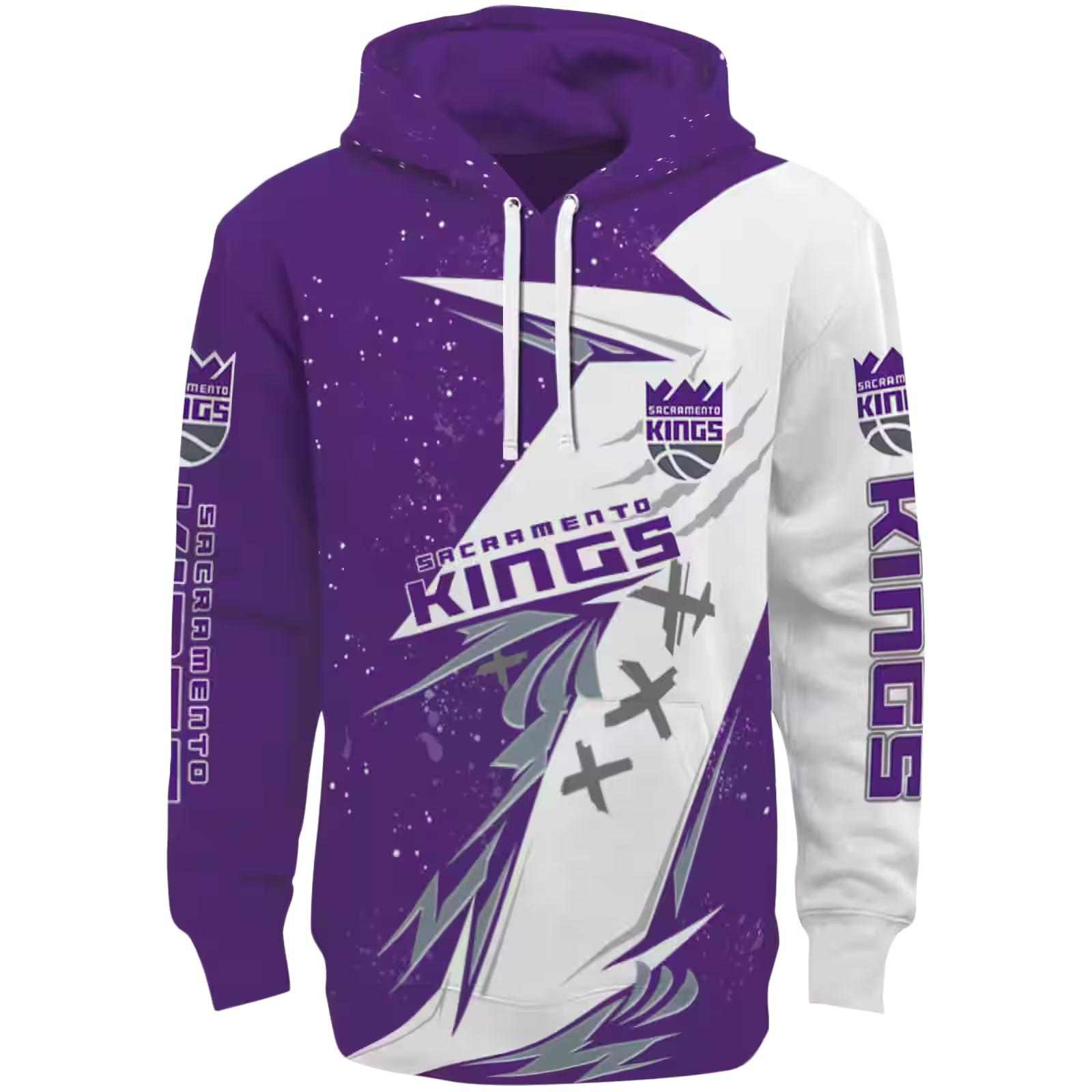 Sacramento Kings Dynamic Slash Purple White Hoodie