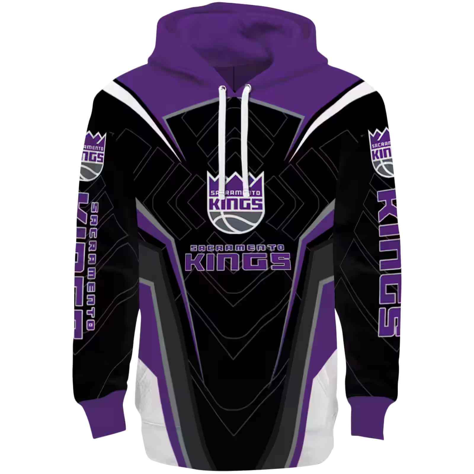 Sacramento Kings Futuristic Pattern Purple Black Hoodie