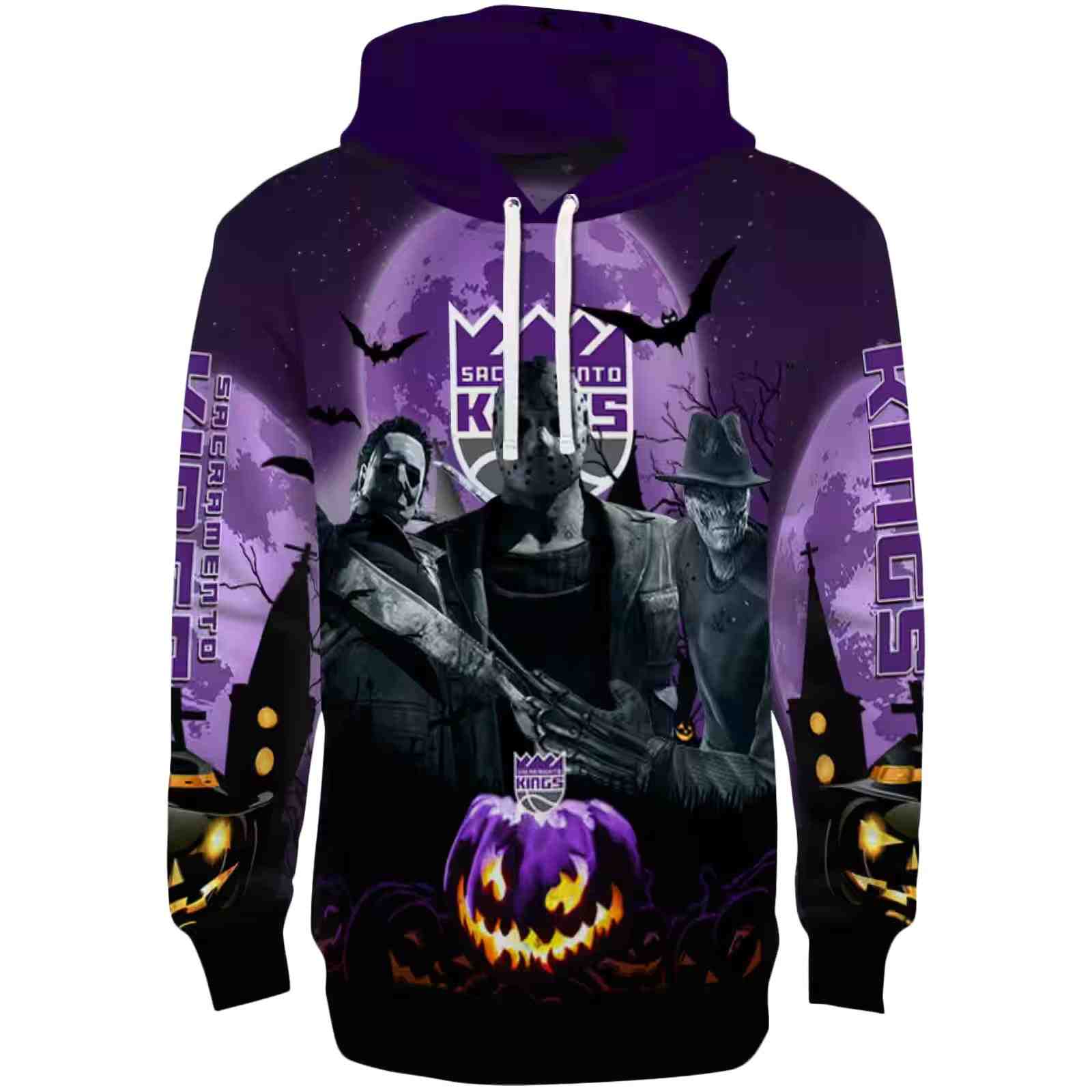 Sacramento Kings Halloween Vibes Purple Black Hoodie