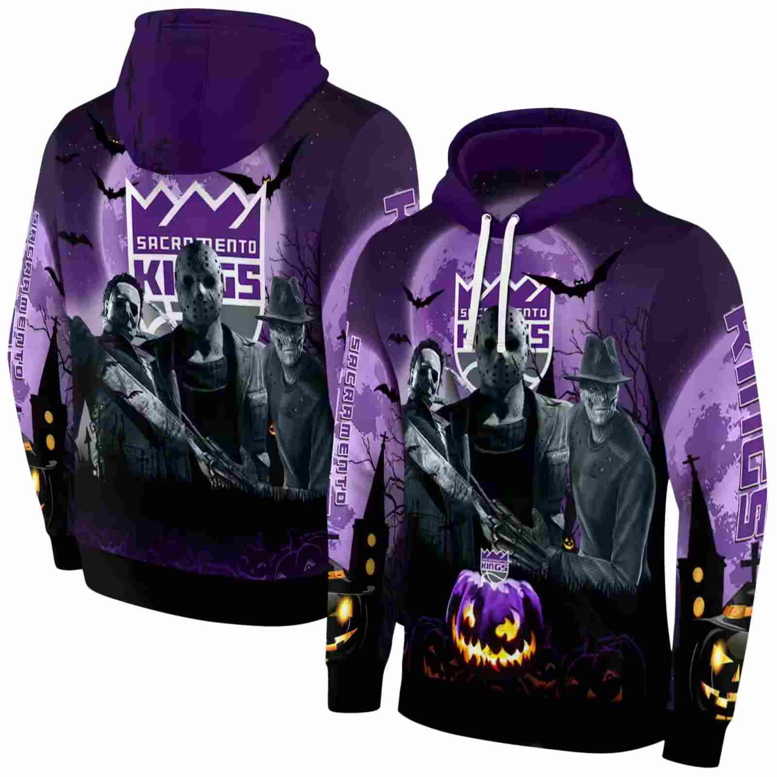sacramento kings halloween vibes purple black hoodie fashion forward