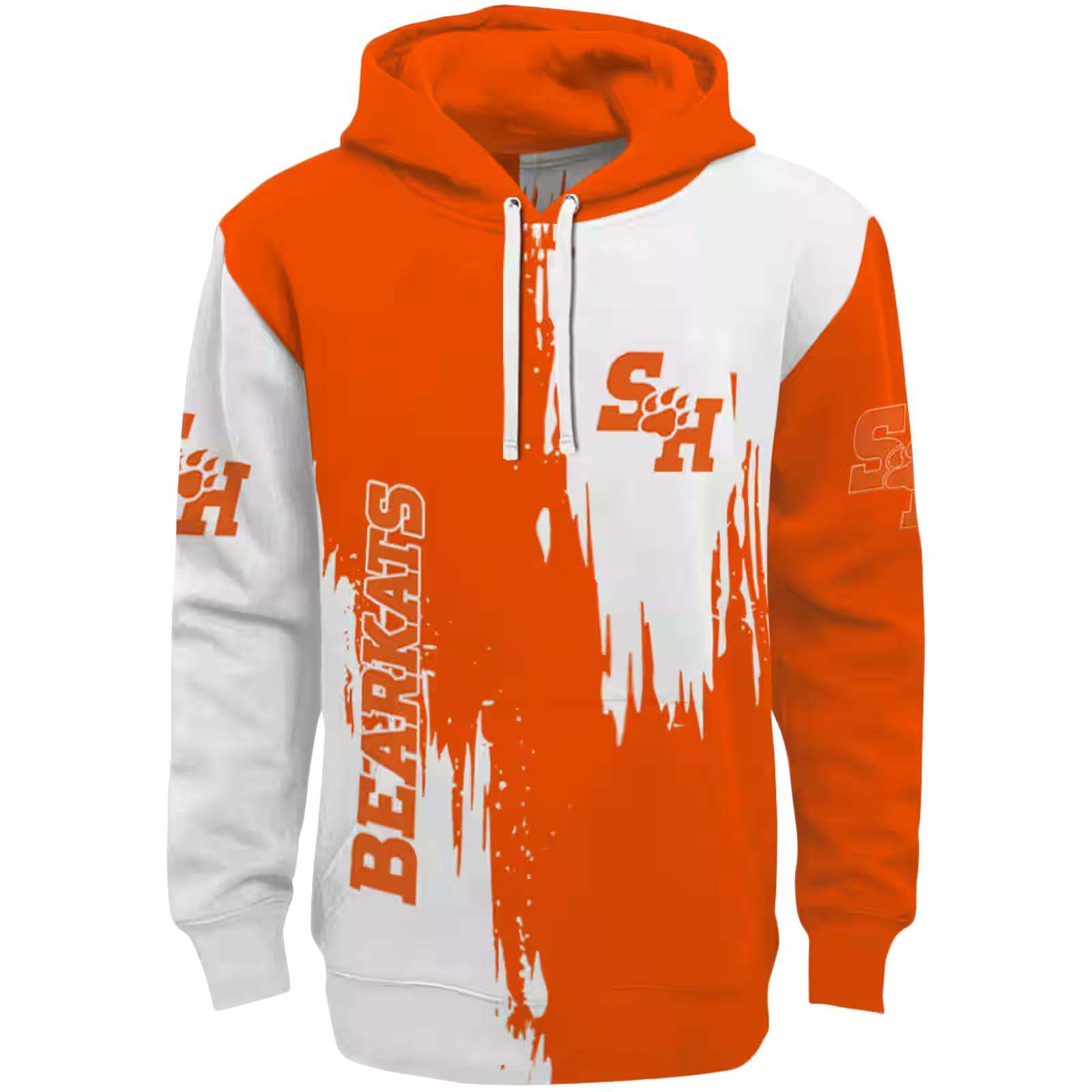 Sam Houston Bearkats Splatter Effect Orange Hoodie