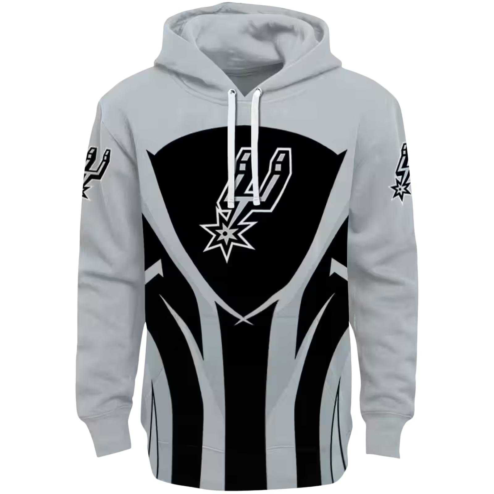 San Antonio Spurs Concentric Lines Silver Black Hoodie