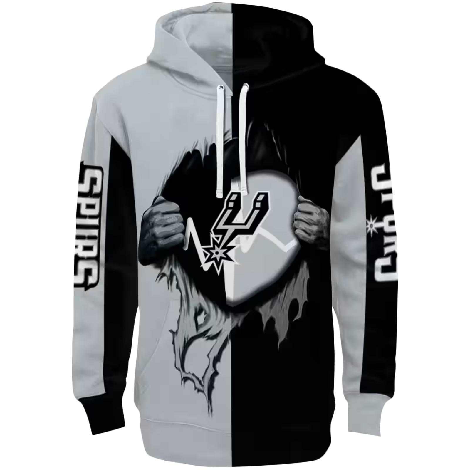 San Antonio Spurs Heartbeat Graphic Silver Hoodie