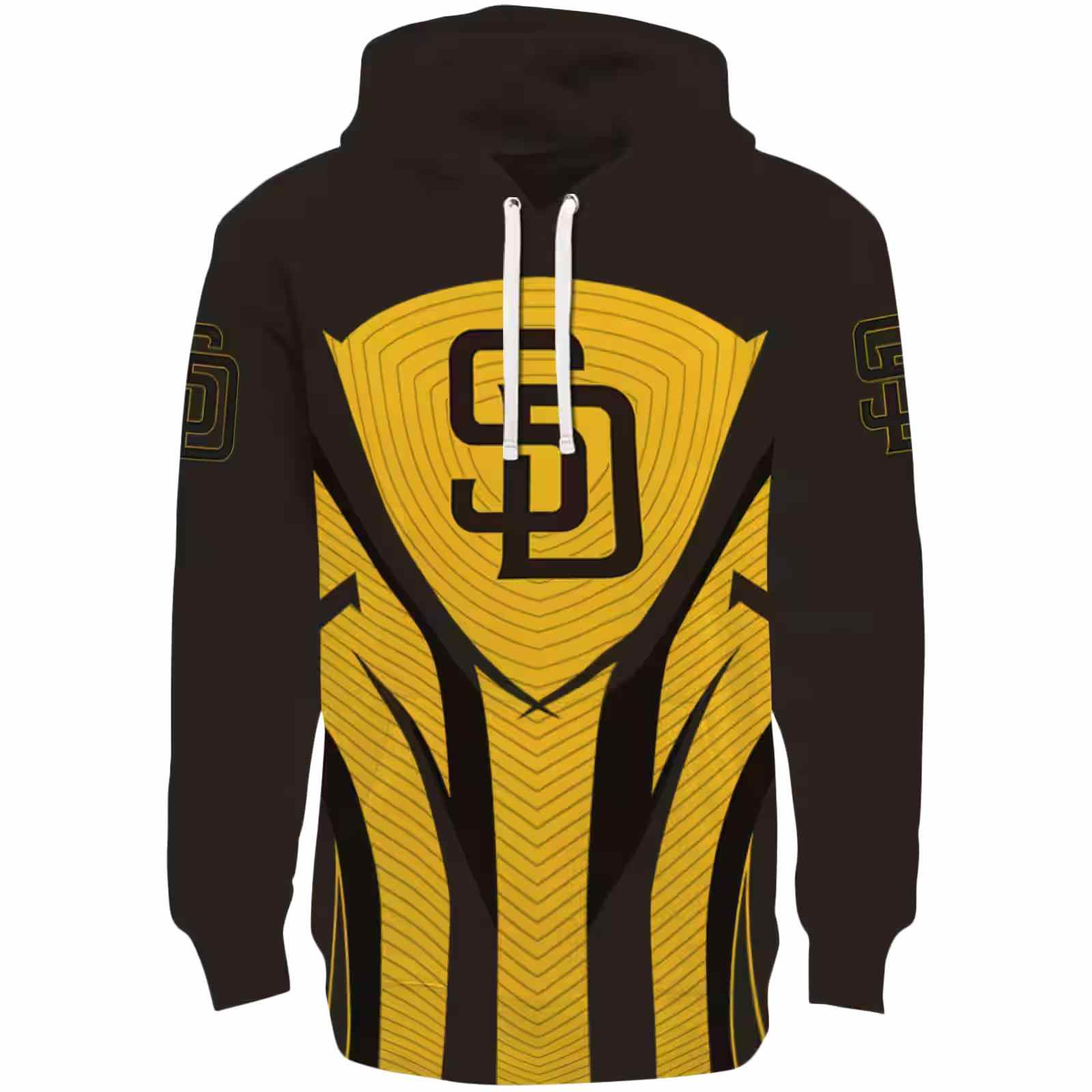 San Diego Padres Concentric Lines Brown Black Hoodie