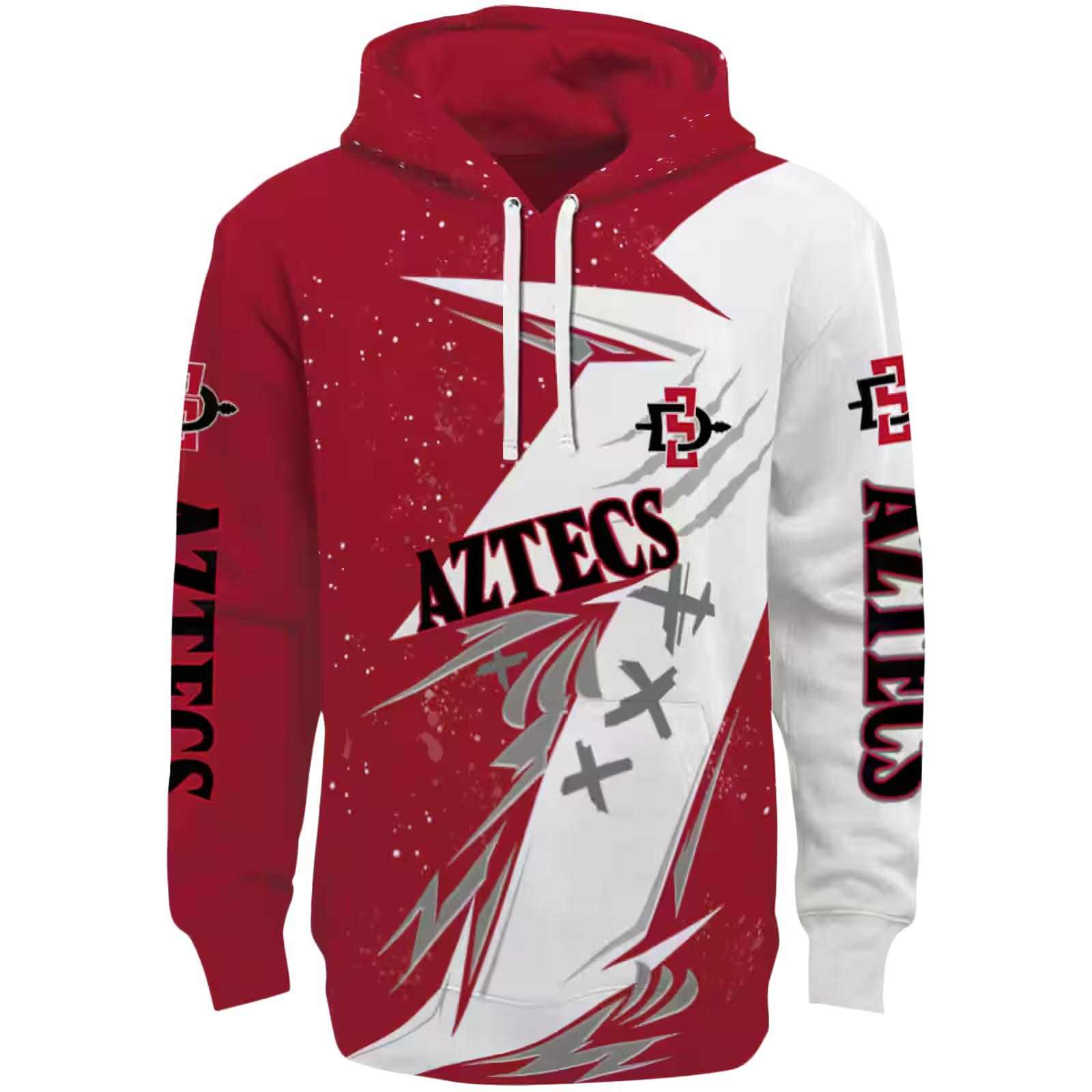 San Diego State Aztecs Dynamic Slash Red White Hoodie