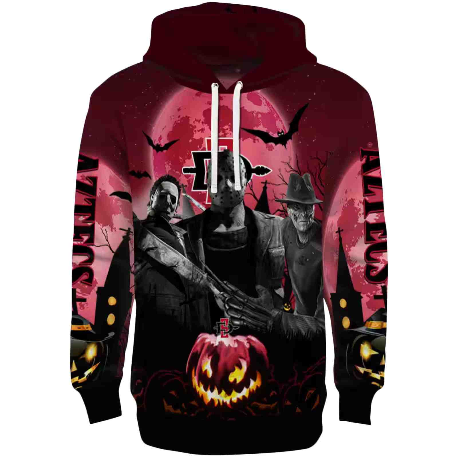 San Diego State Aztecs Halloween Vibes Red Black Hoodie