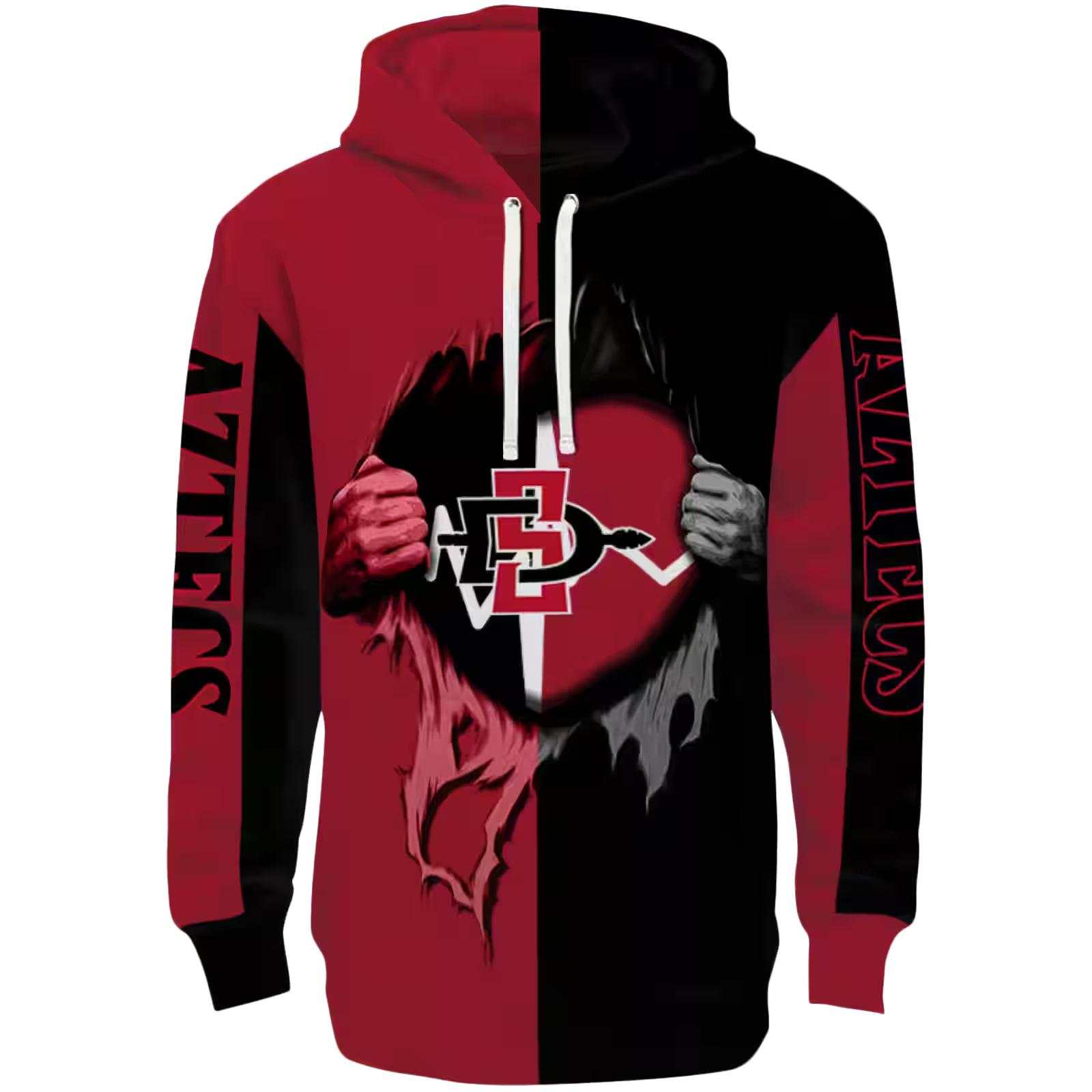 San Diego State Aztecs Heartbeat Graphic Red Hoodie