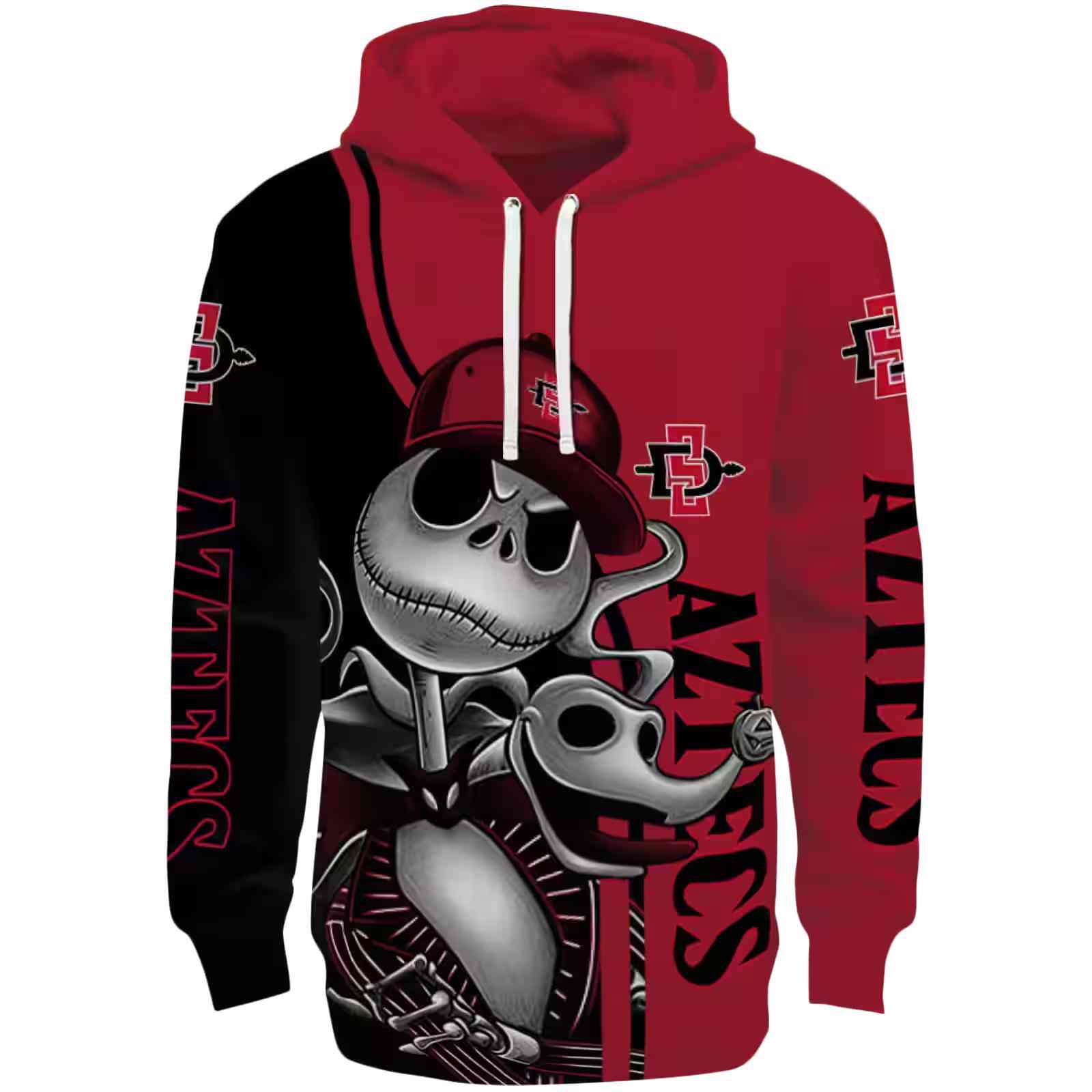 San Diego State Aztecs Jack Skellington Red Hoodie