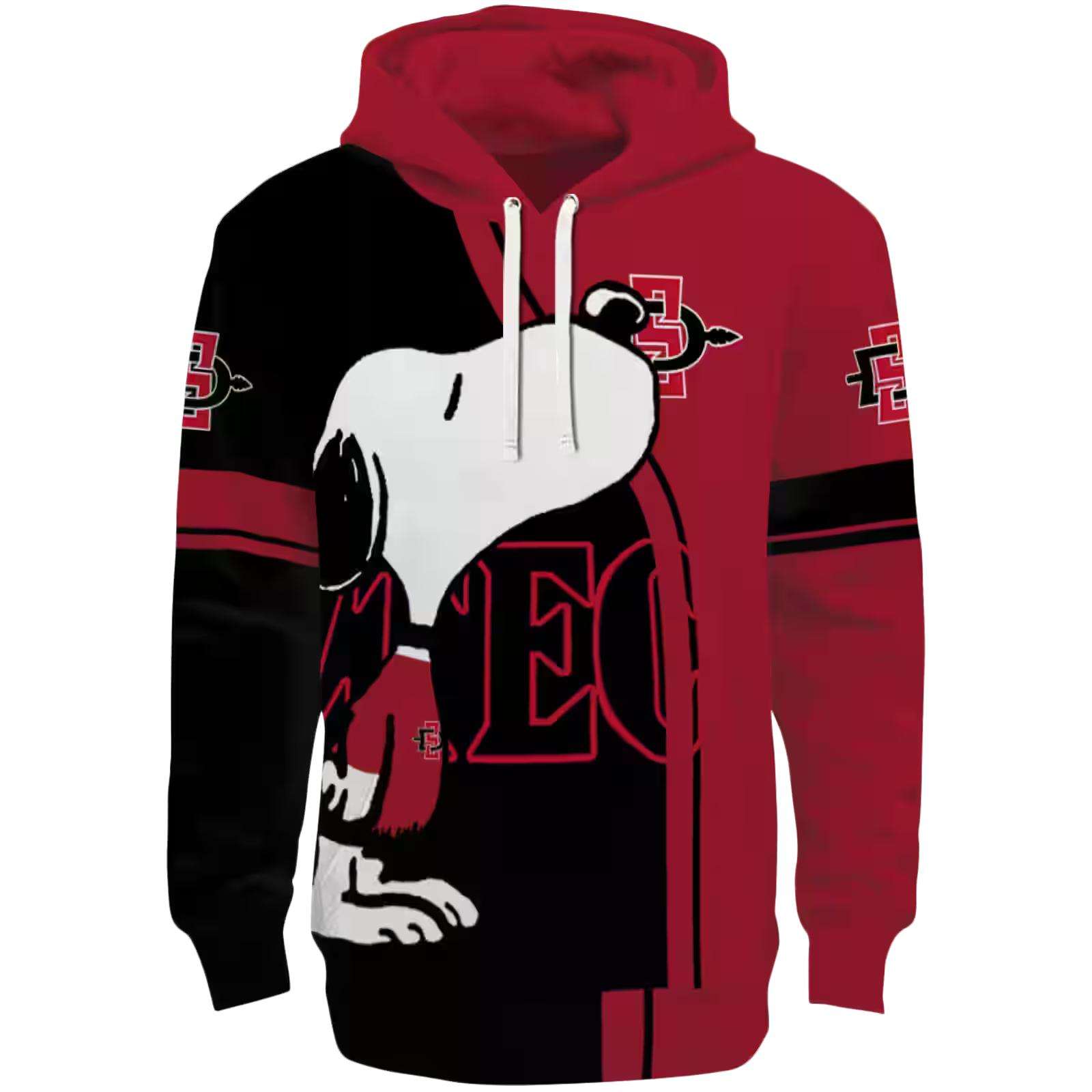 San Diego State Aztecs Playful Snoopy Red Hoodie